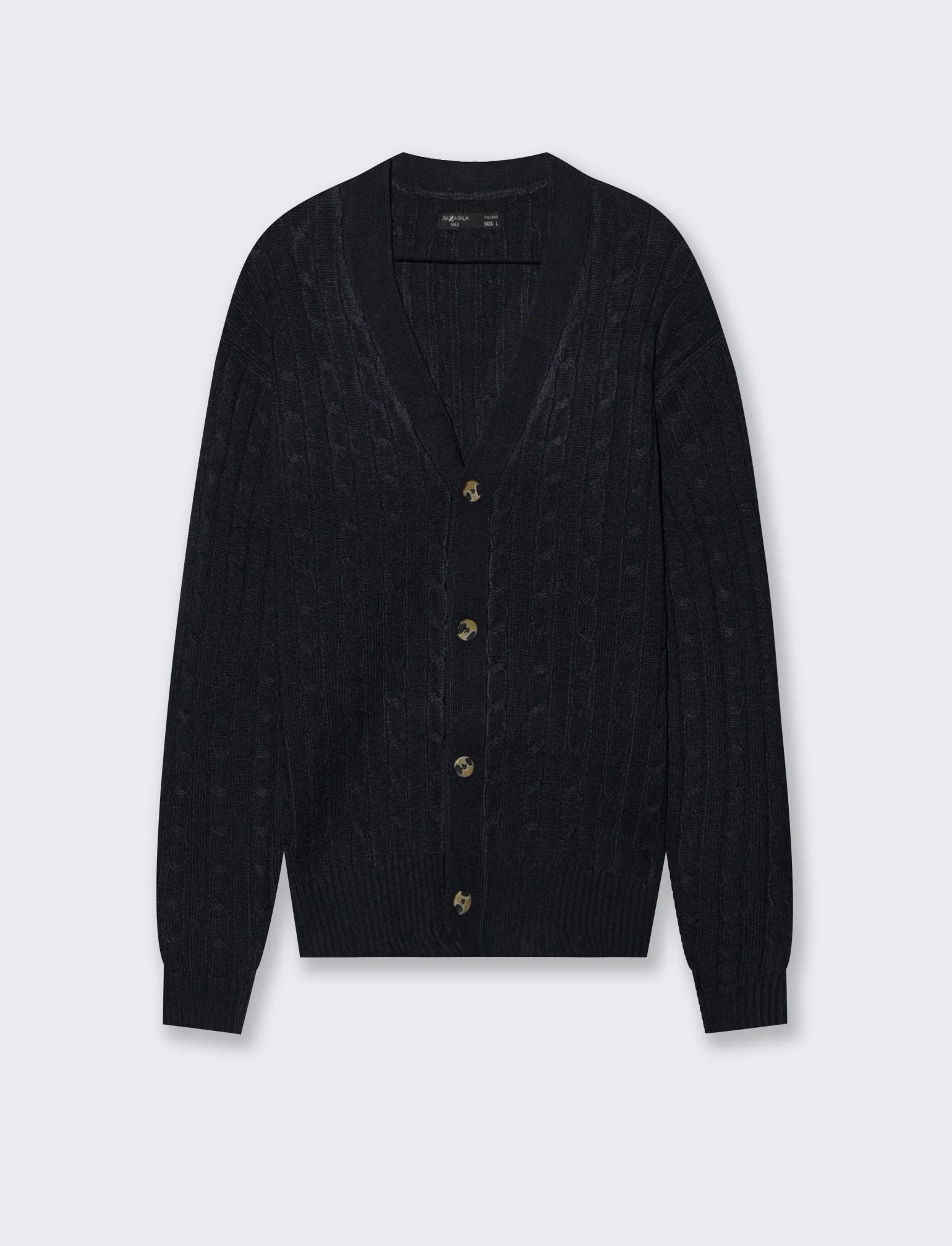 MAGLIA CARDIGAN A TRECCE: - Blu