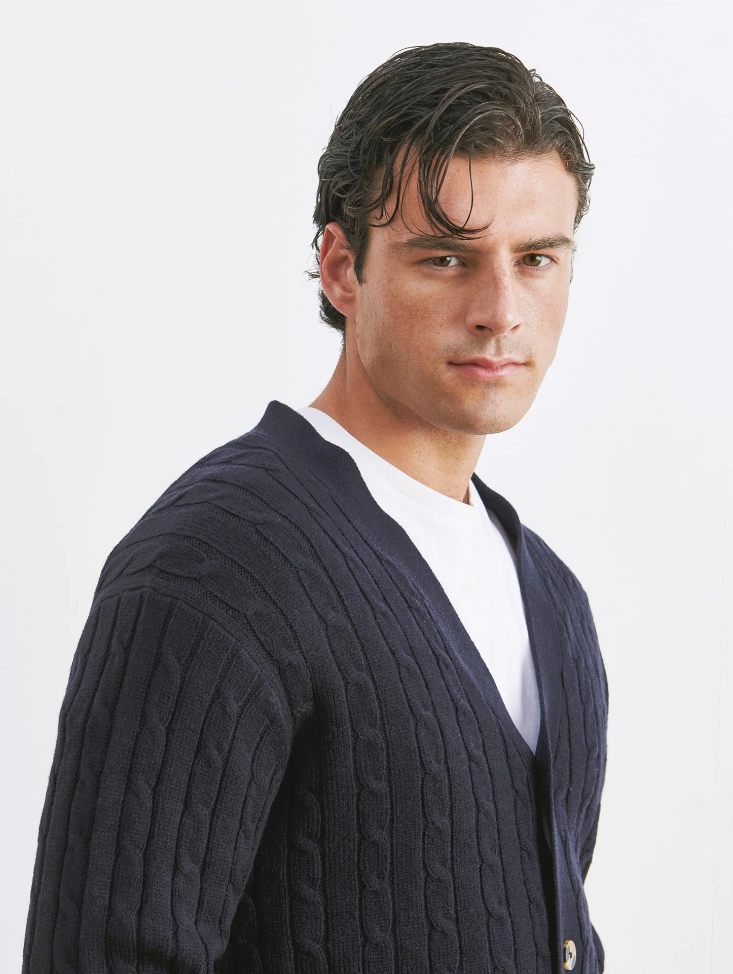 MAGLIA CARDIGAN A TRECCE: - Blu - Image 4