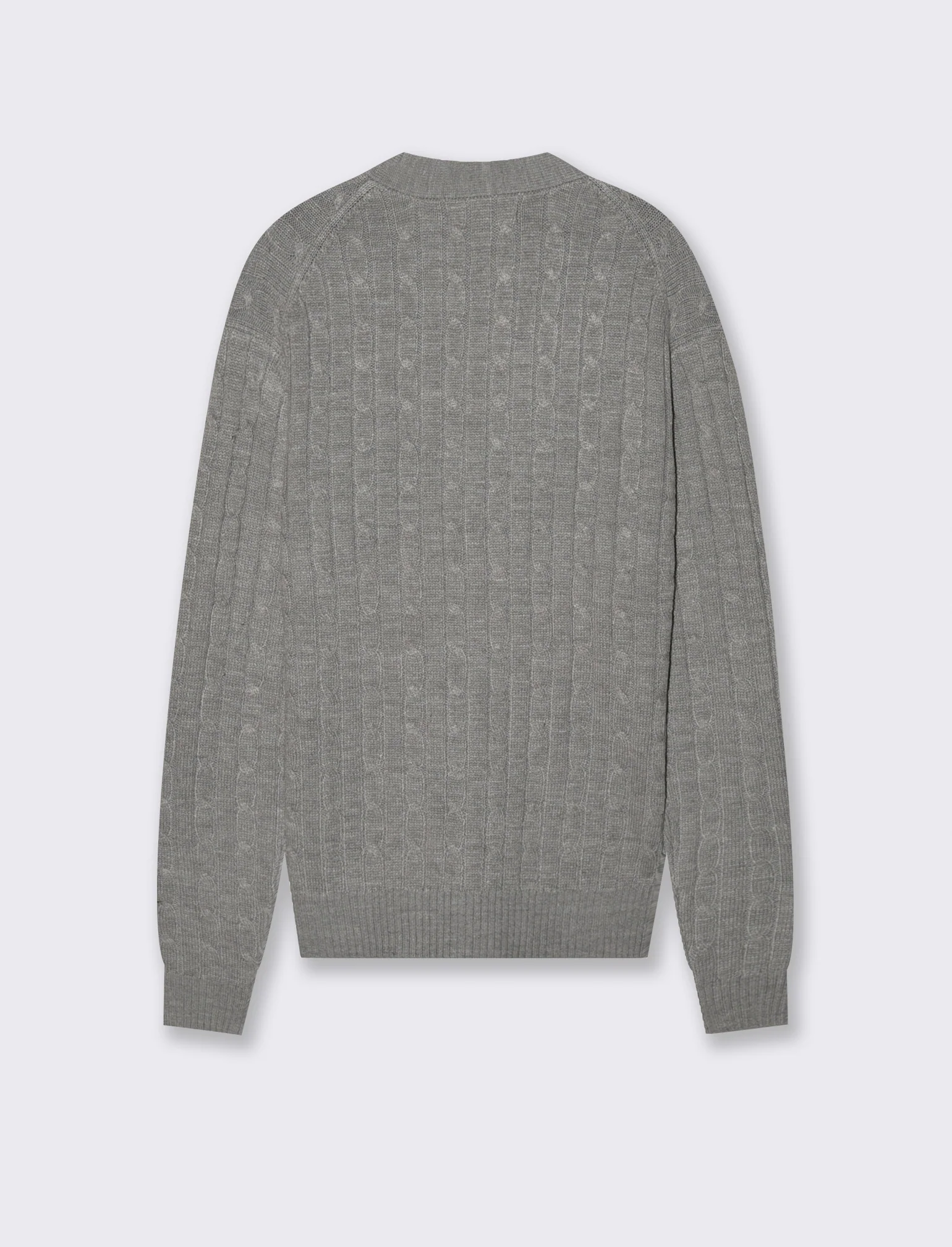 MAGLIA CARDIGAN A TRECCE: - Grigio mel. - Image 2