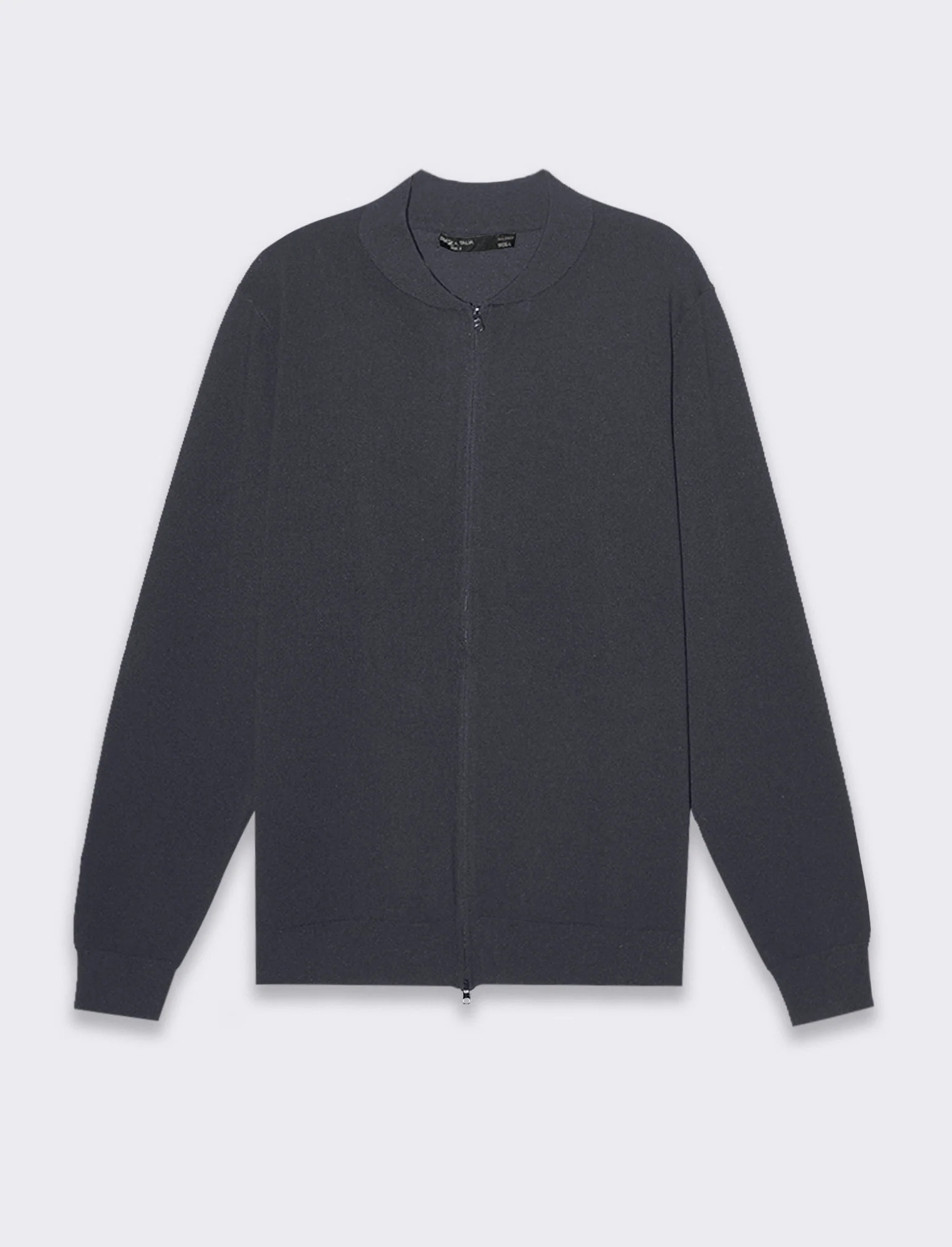 Maglia cardigan collo bomber in filato premium da uomo - Avion