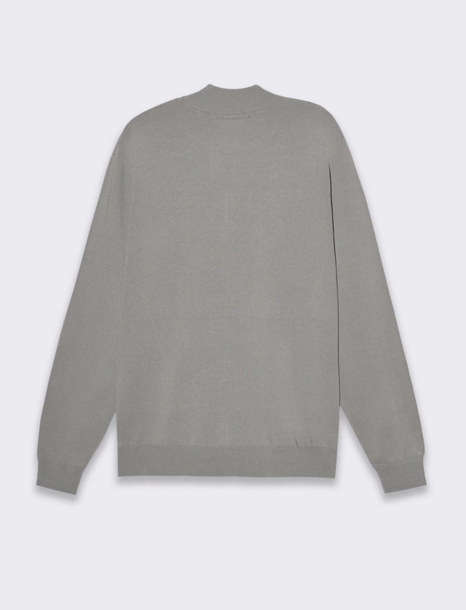 Maglia cardigan collo bomber in filato premium da uomo - Grigio - Image 3