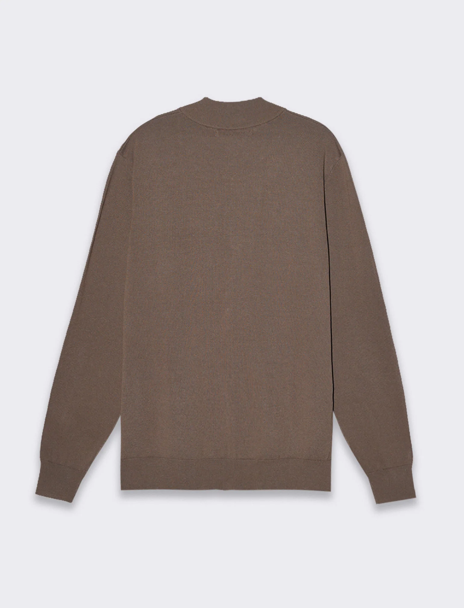Maglia cardigan collo bomber in filato premium da uomo - Grigio fango - Image 3