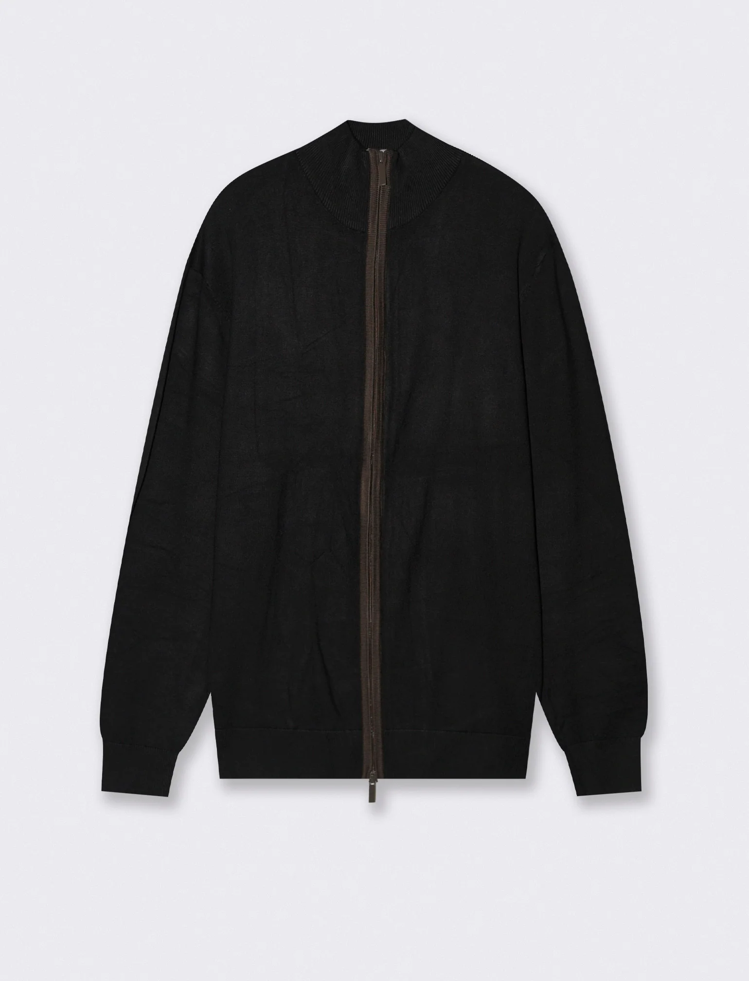 MAGLIA CARDIGAN CON BOTTONI E CERNIERA - Nero