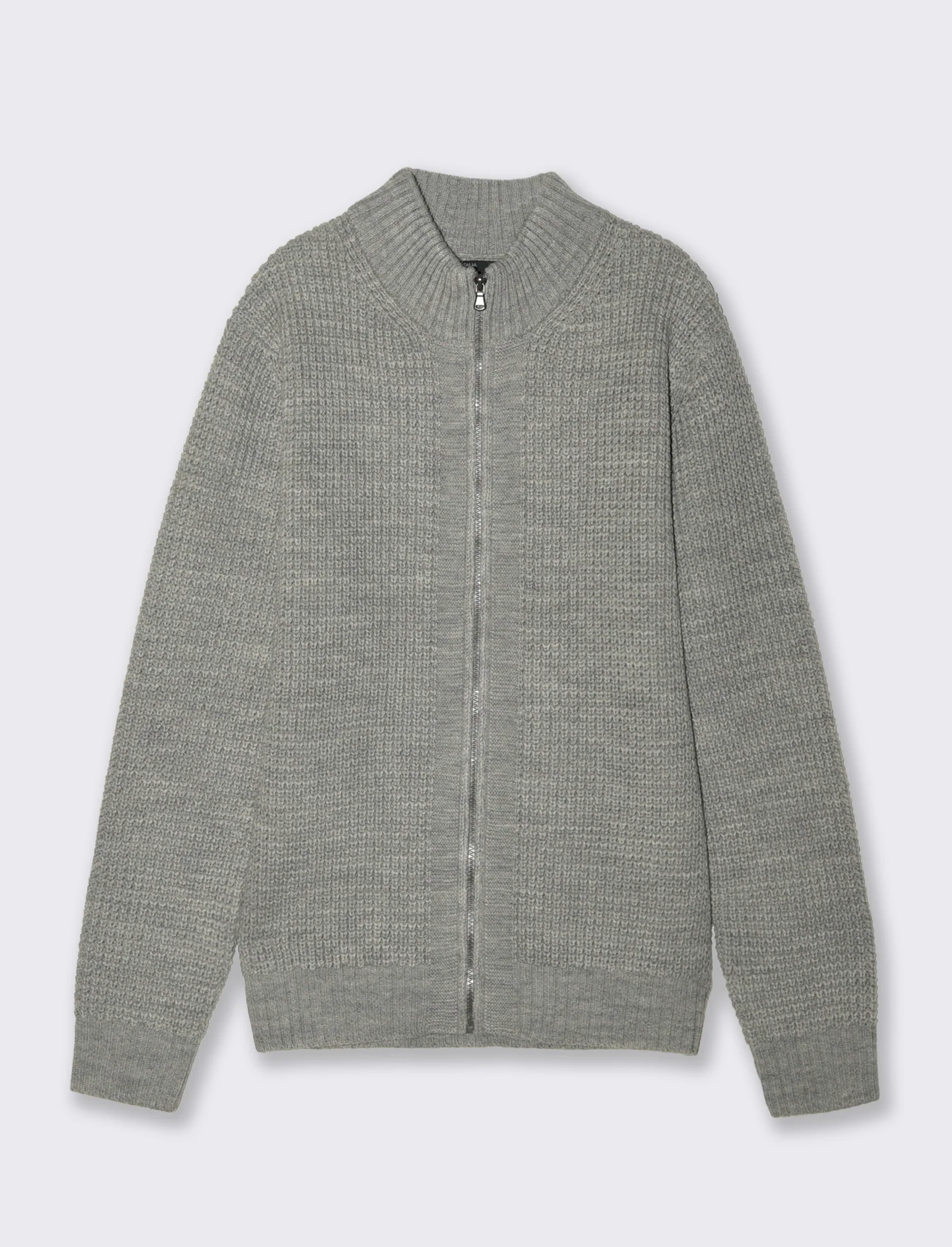 MAGLIA  CARDIGAN CON CERNIERA - Grigio mel.