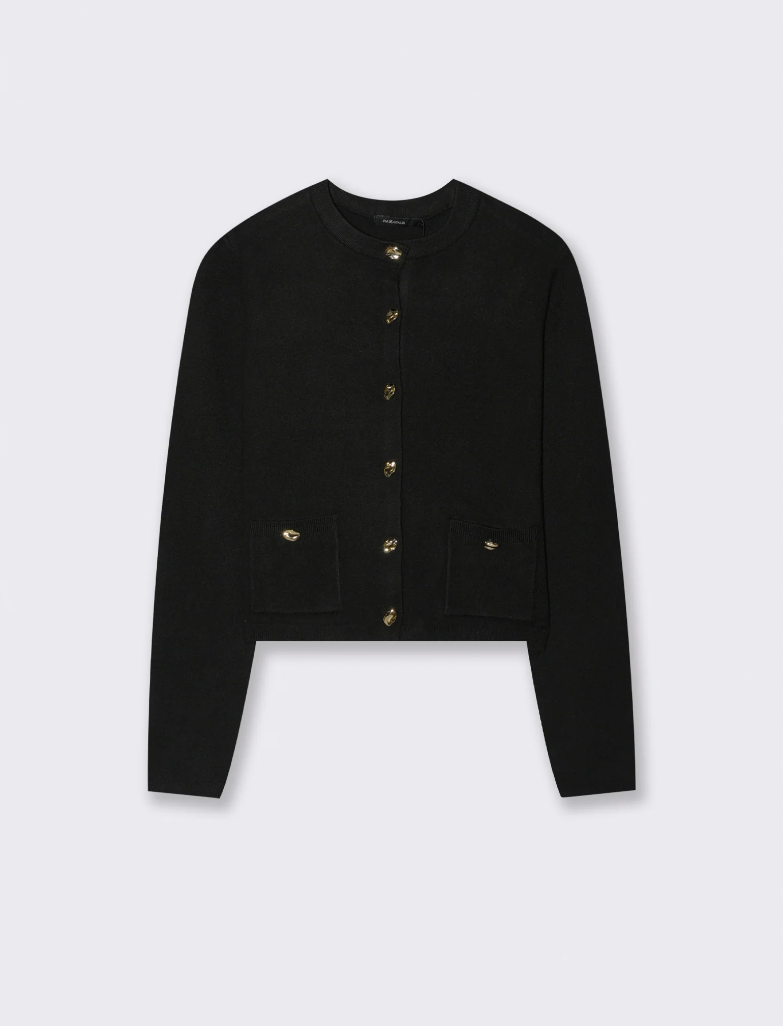 MAGLIA CARDIGAN CORTO CON TASCHE - Nero - Image 4