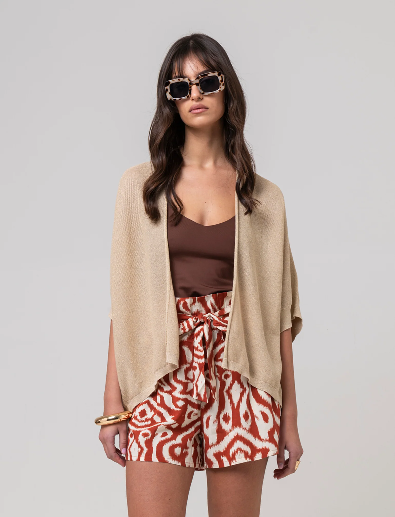 Maglia cardigan da donna - Beige
