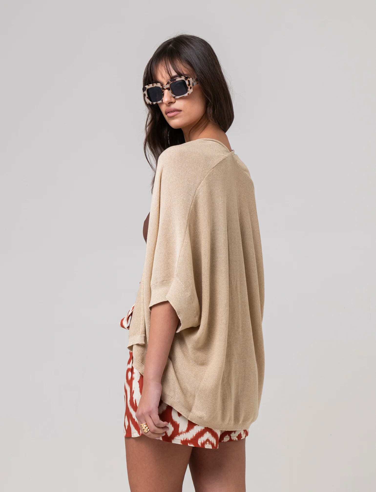 Maglia cardigan da donna - Beige - Image 2