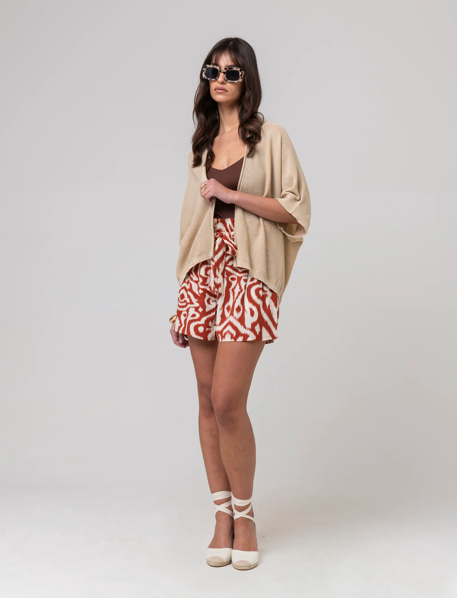 Maglia cardigan da donna - Beige - Image 3