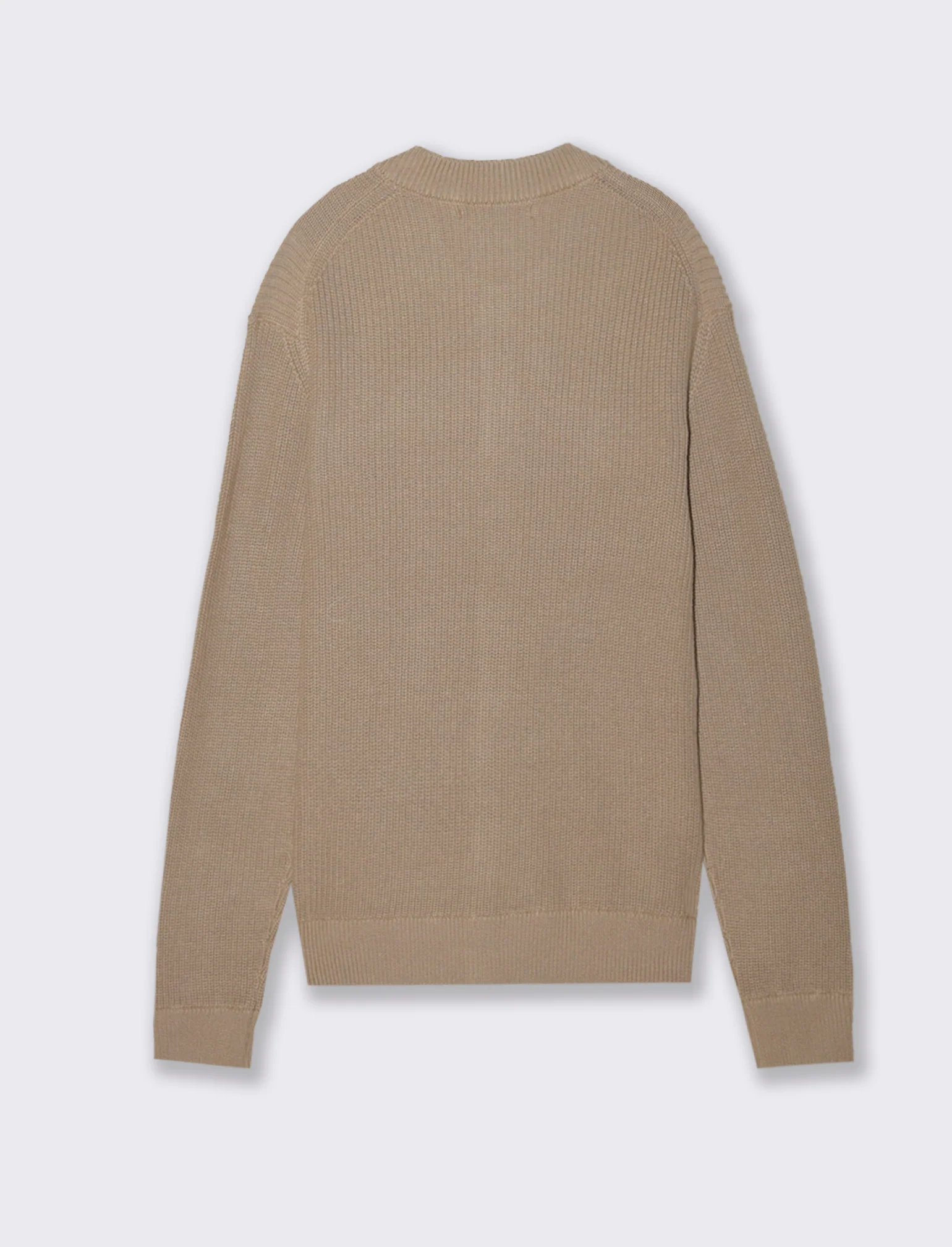 MAGLIA CARDIGAN IN  COTONE A COSTE - Beige - Image 3