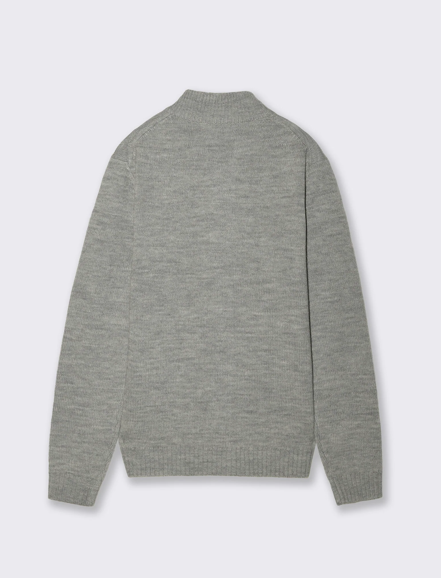MAGLIA CARDIGAN JACQUARD A TRECCE - Grigio mel. - Image 2
