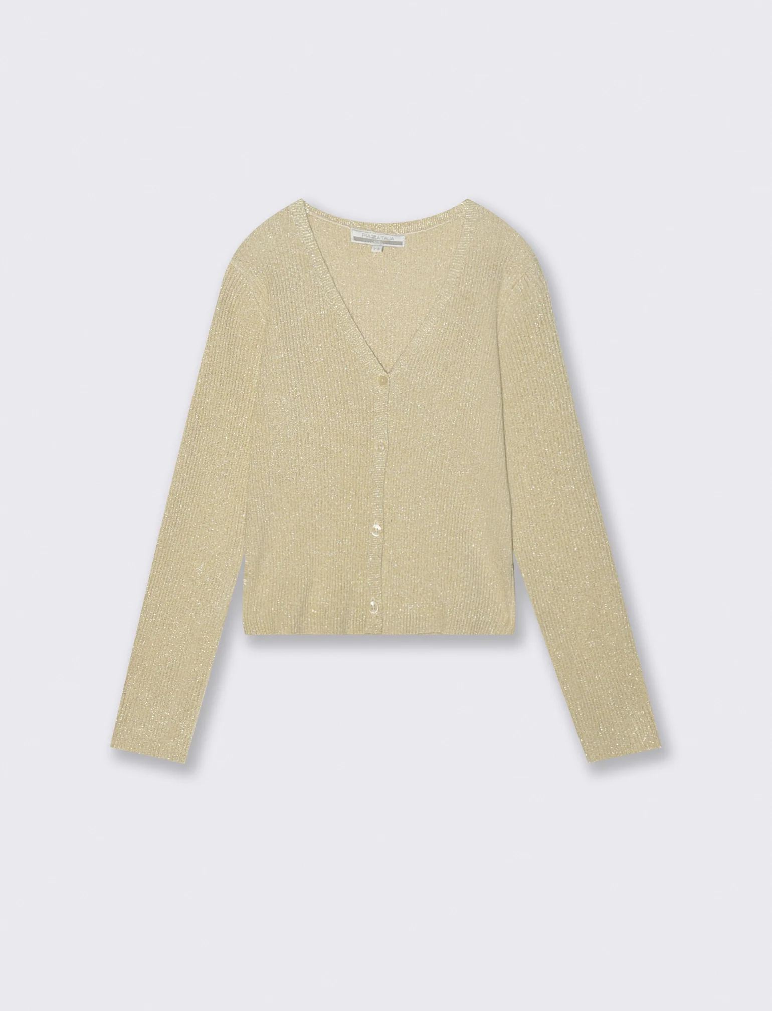 Maglia cardigan scollo a V - Beige - Image 3