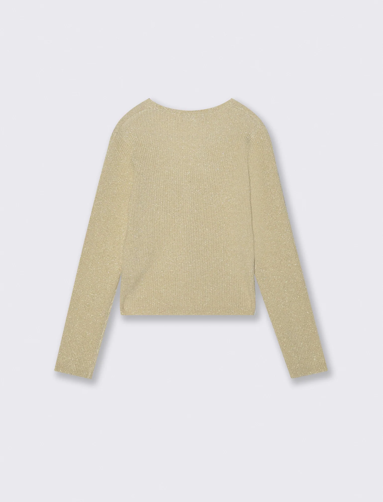 Maglia cardigan scollo a V - Beige - Image 4