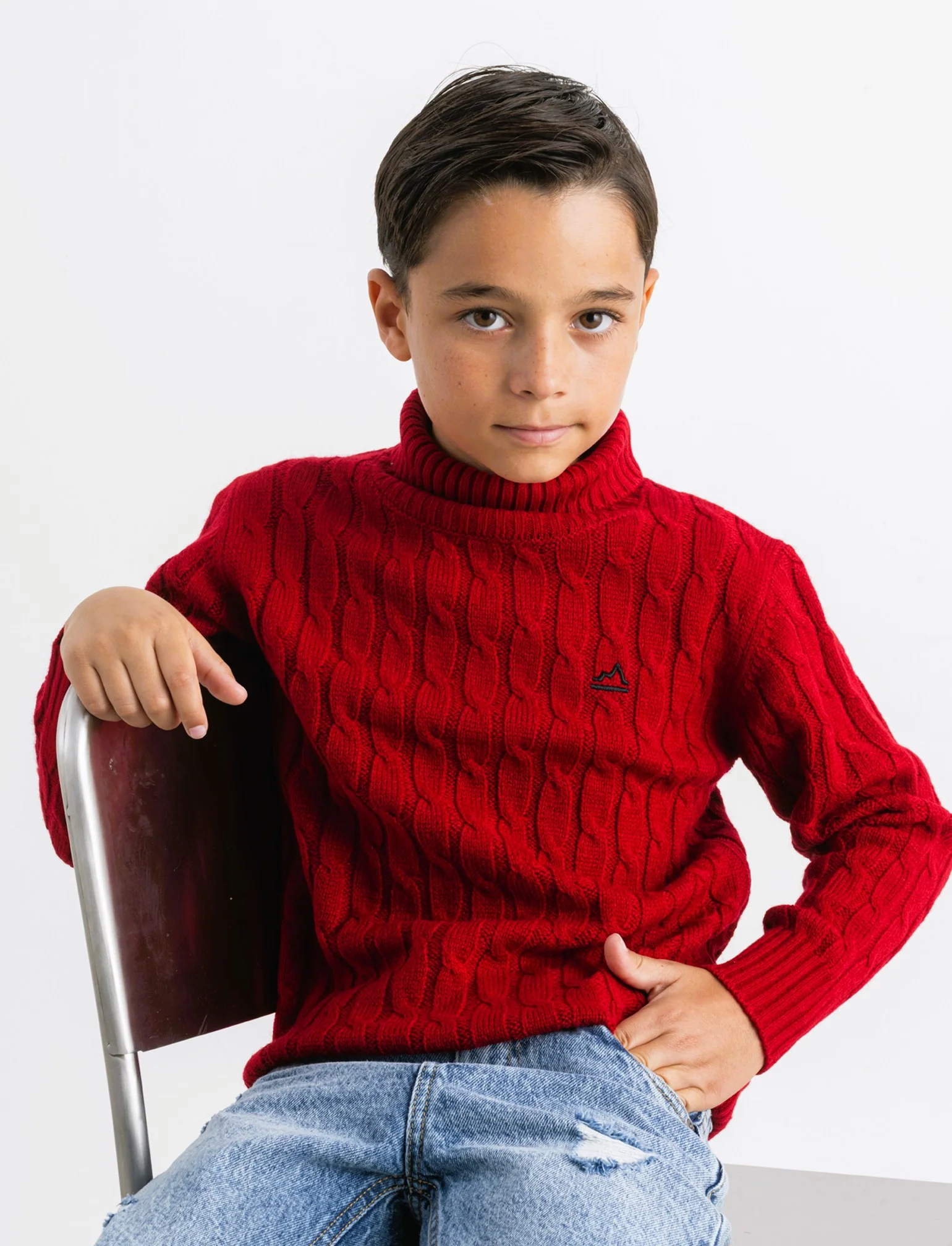 Maglia collo alto a traccia. - Rosso - Image 3