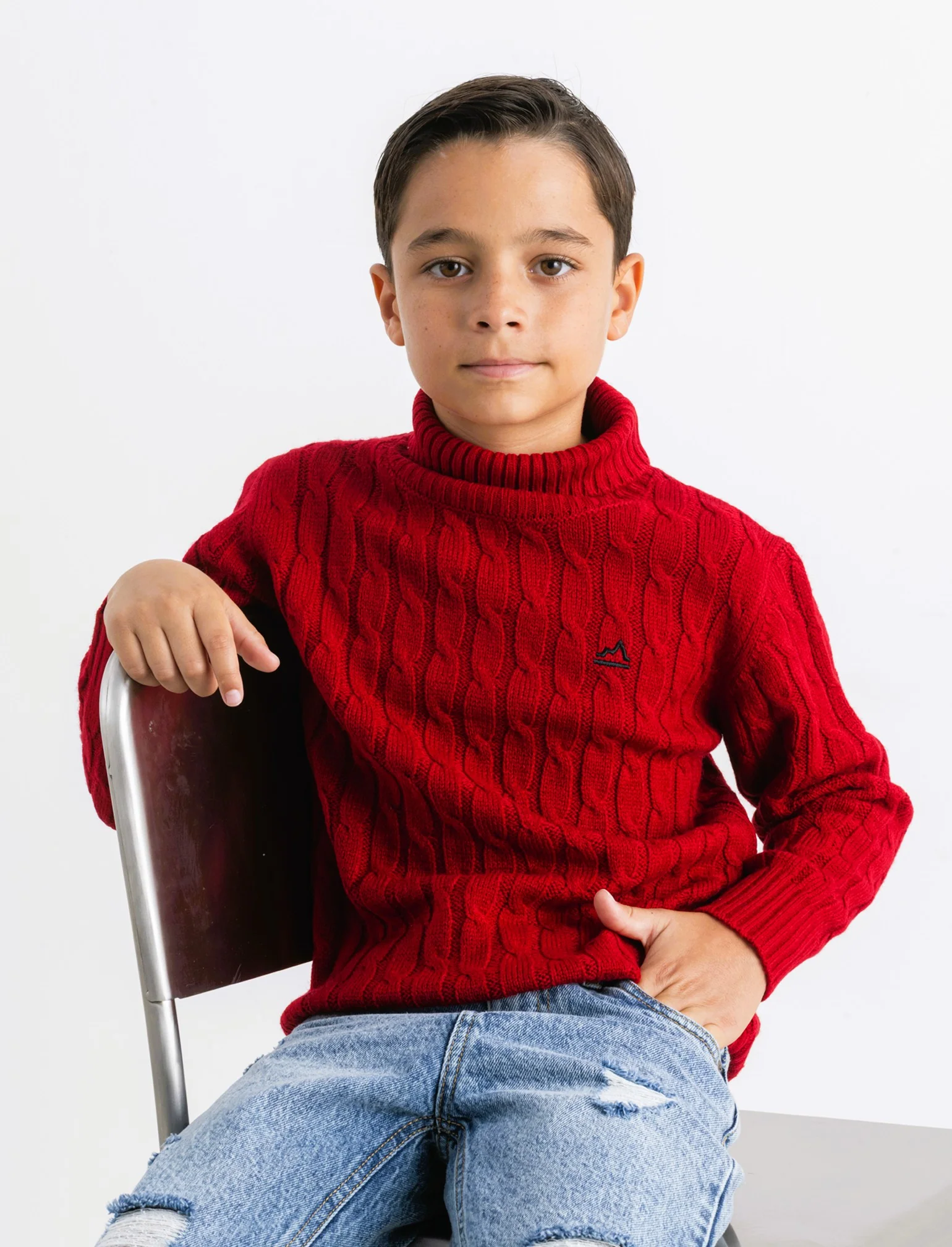 Maglia collo alto a traccia. - Rosso - Image 4