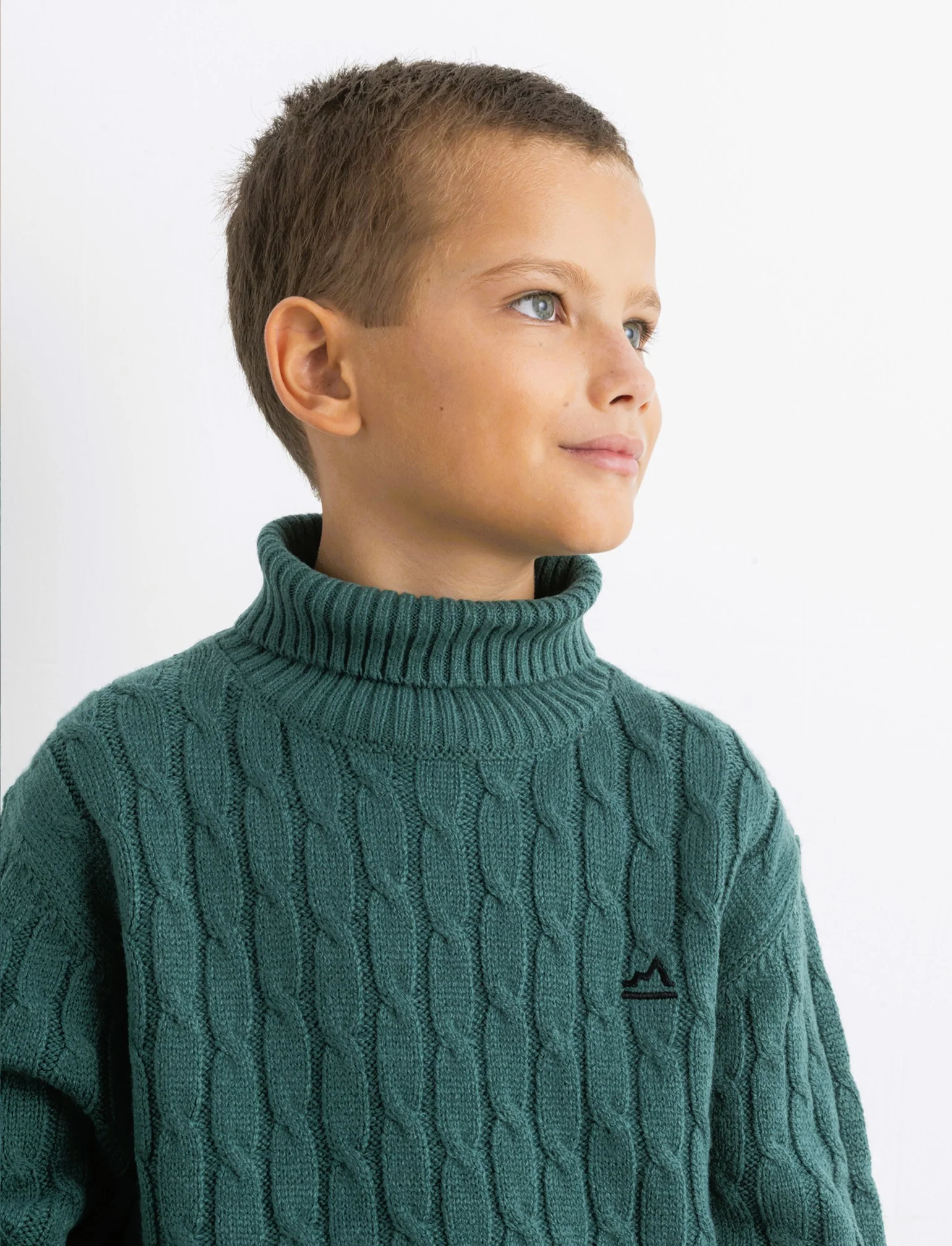 Maglia collo alto a traccia. - Verde