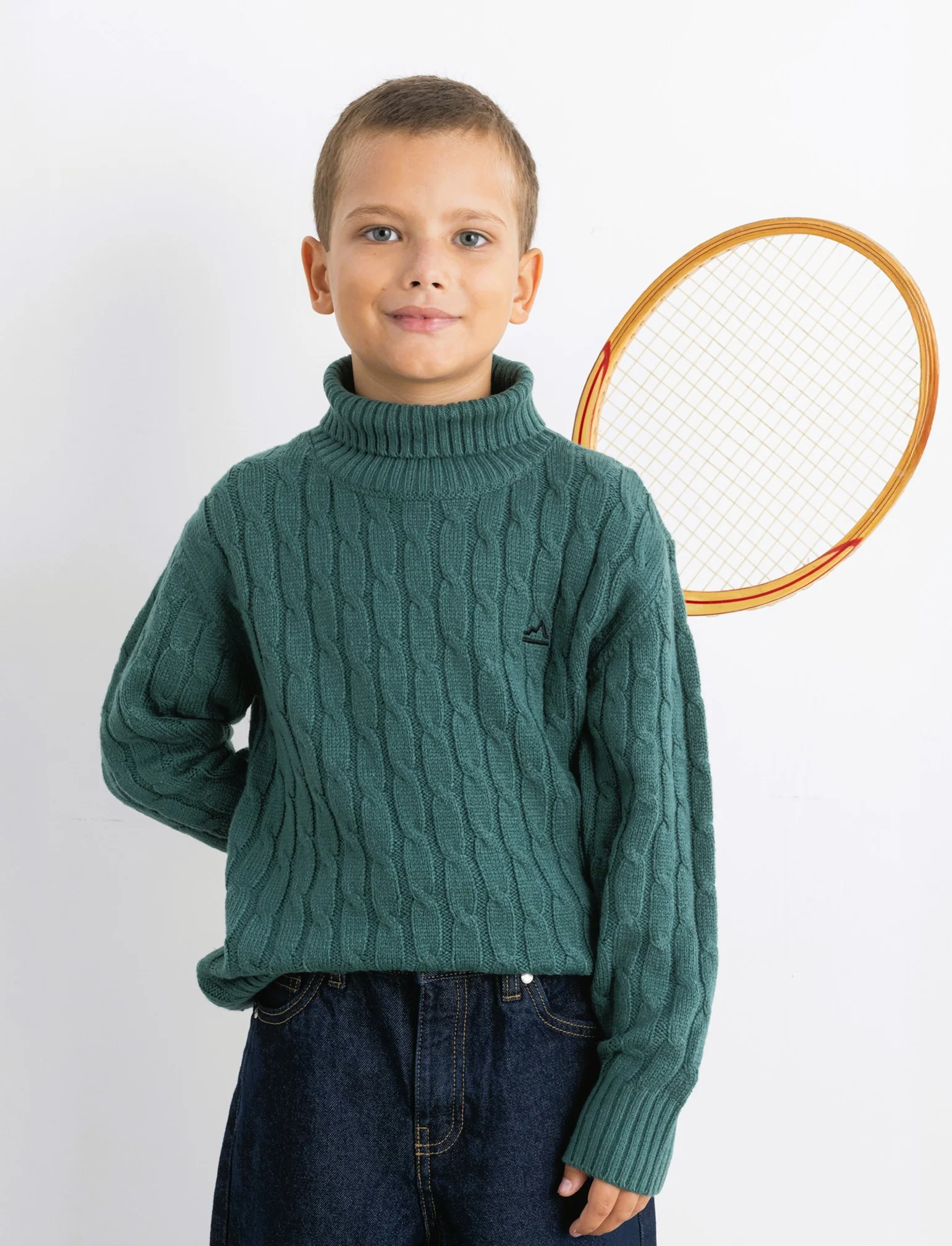 Maglia collo alto a traccia. - Verde - Image 2
