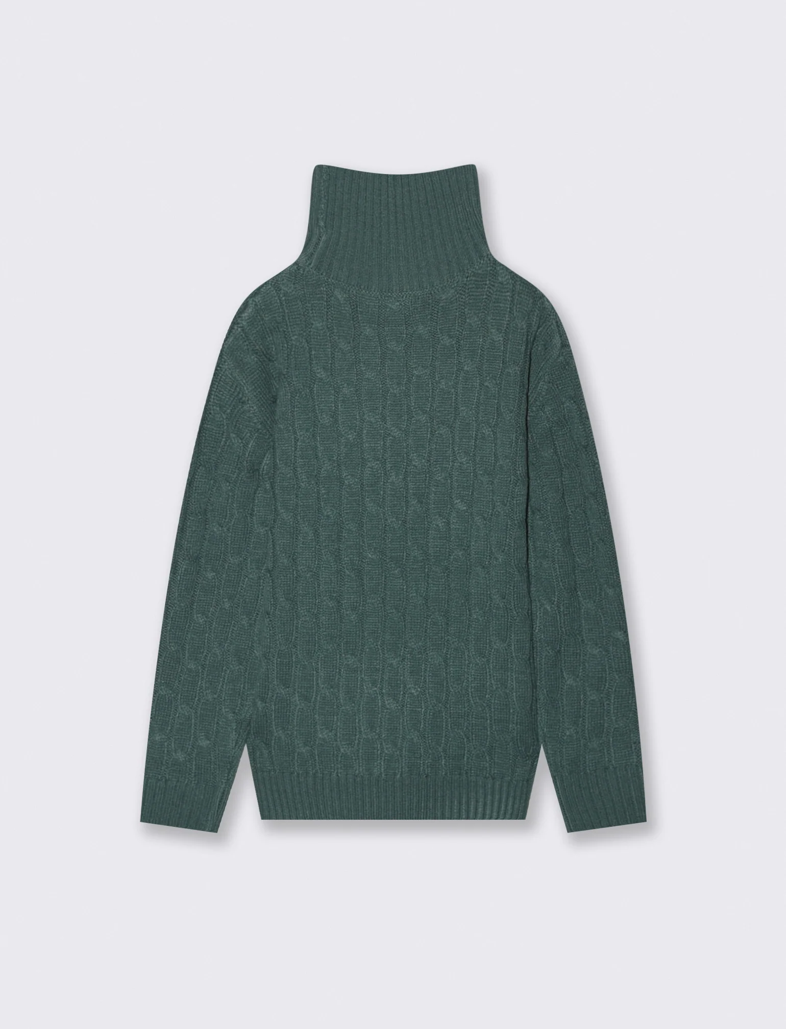 Maglia collo alto a traccia. - Verde - Image 5