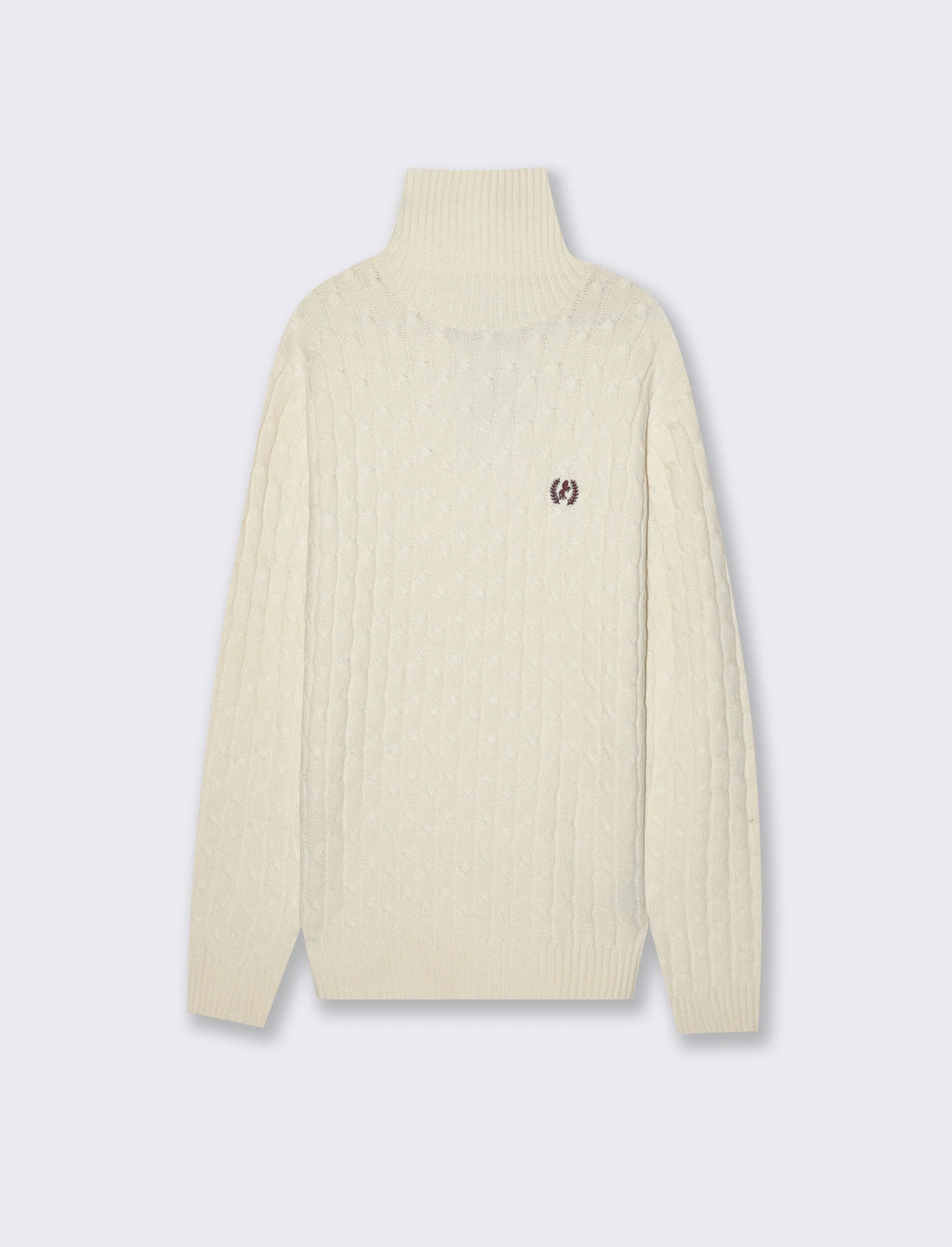 MAGLIA COLLO ALTO A TRECCE - Beige ecru - Image 4