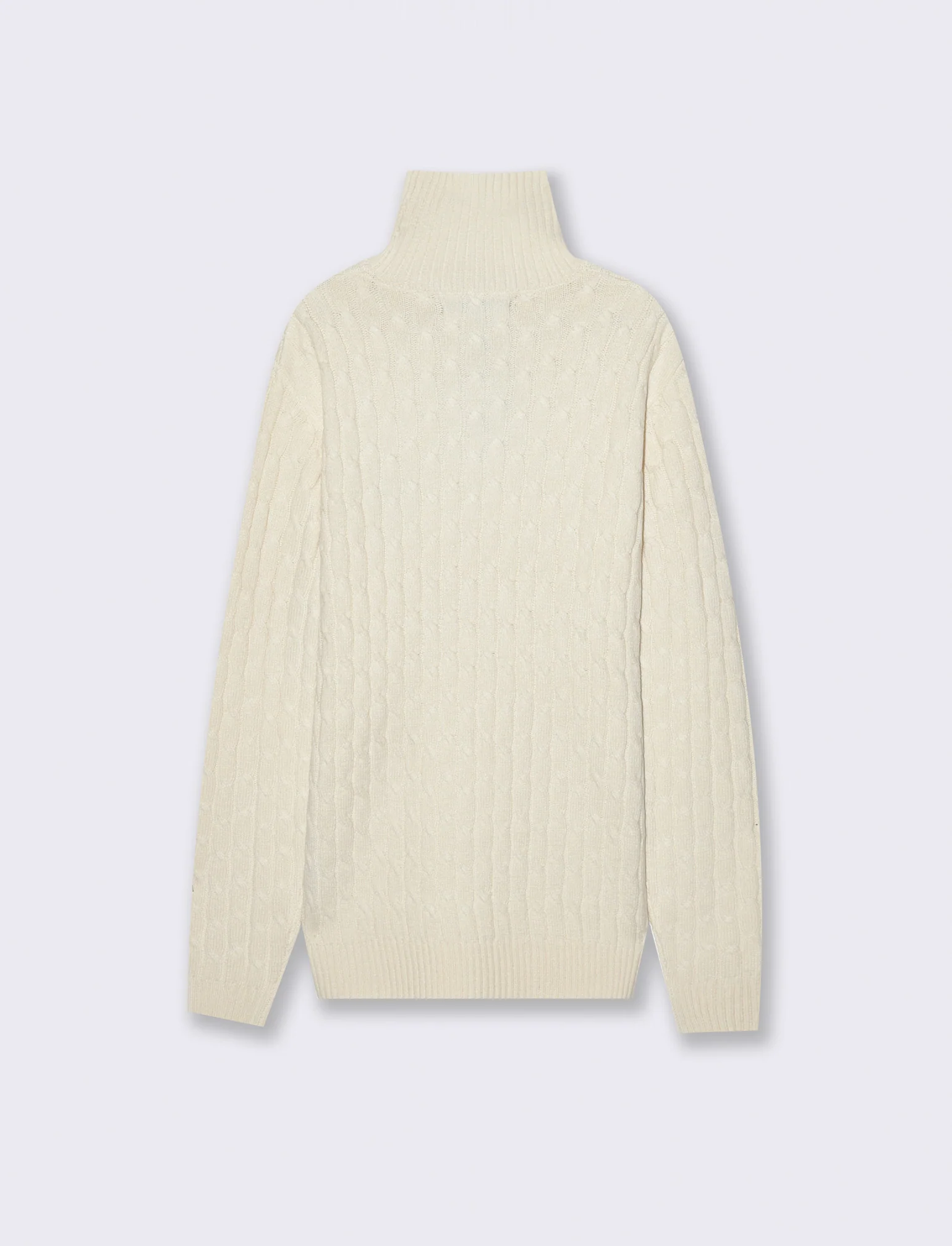 MAGLIA COLLO ALTO A TRECCE - Beige ecru - Image 5