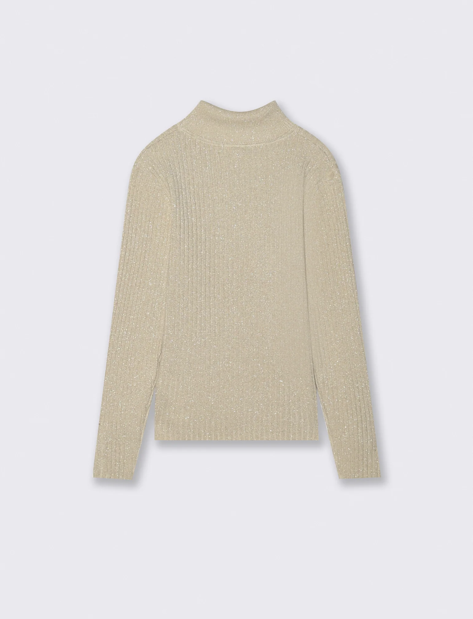 Maglia collo alto - Beige - Image 2