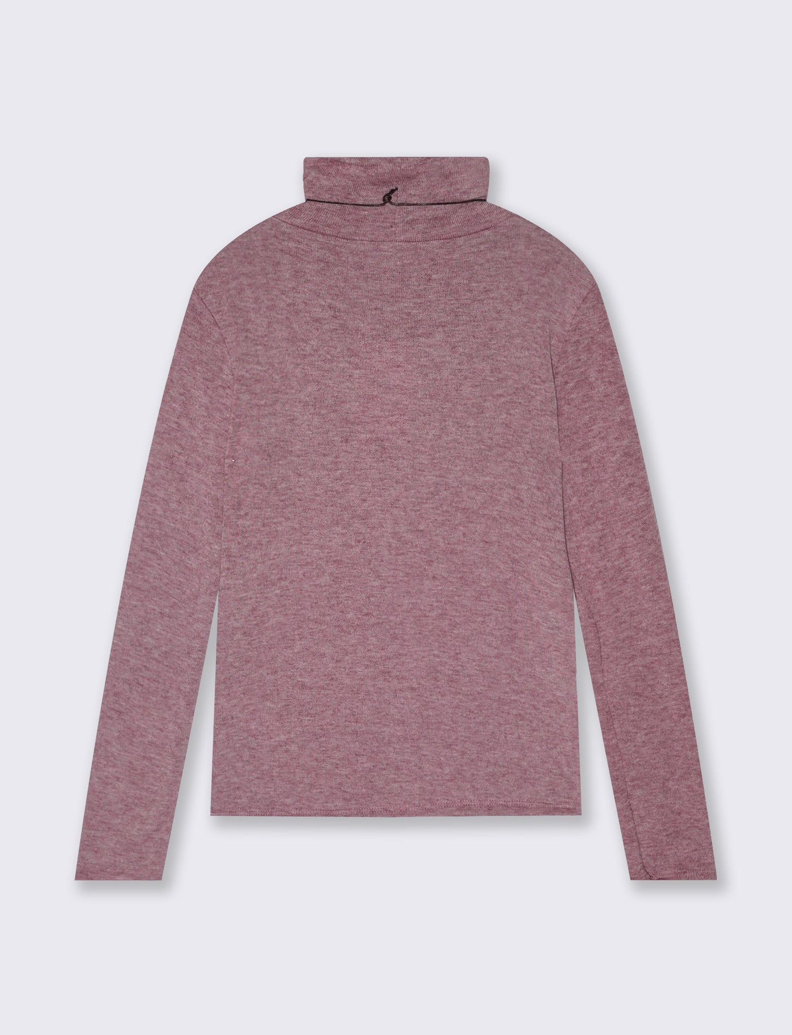 Maglia collo alto con collana - Bordeaux - Image 2