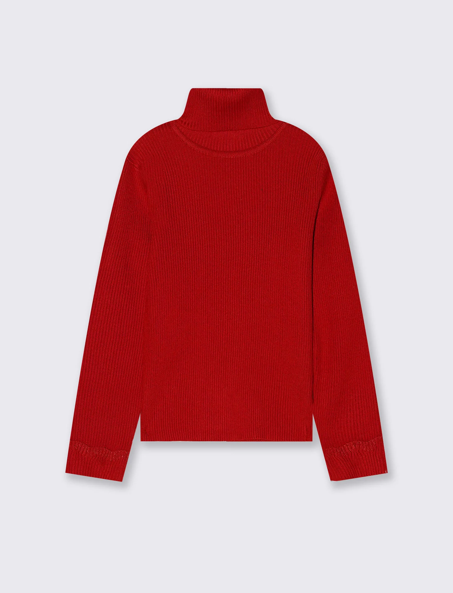 Maglia collo alto con polsino metallico - Rosso