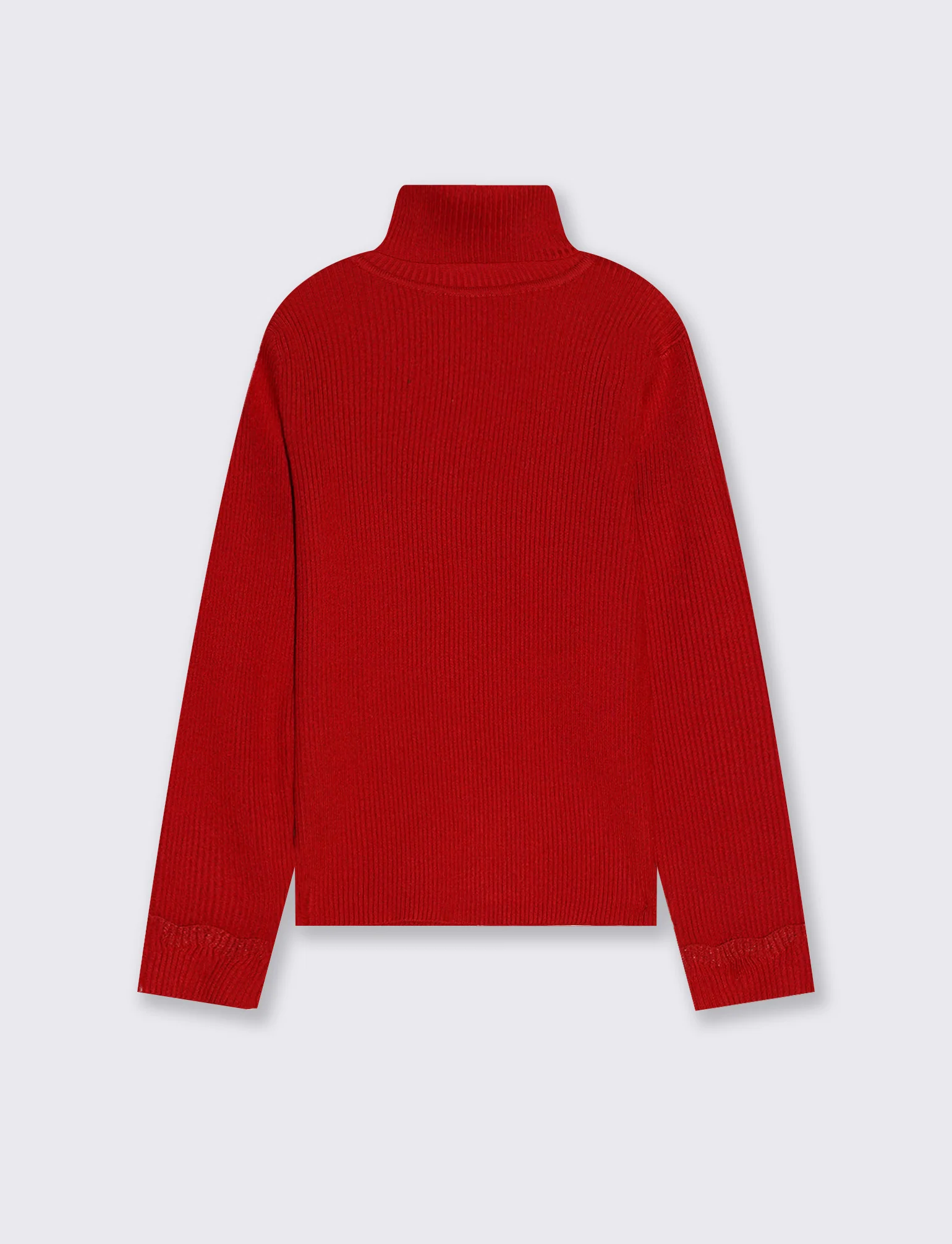 Maglia collo alto con polsino metallico - Rosso - Image 2