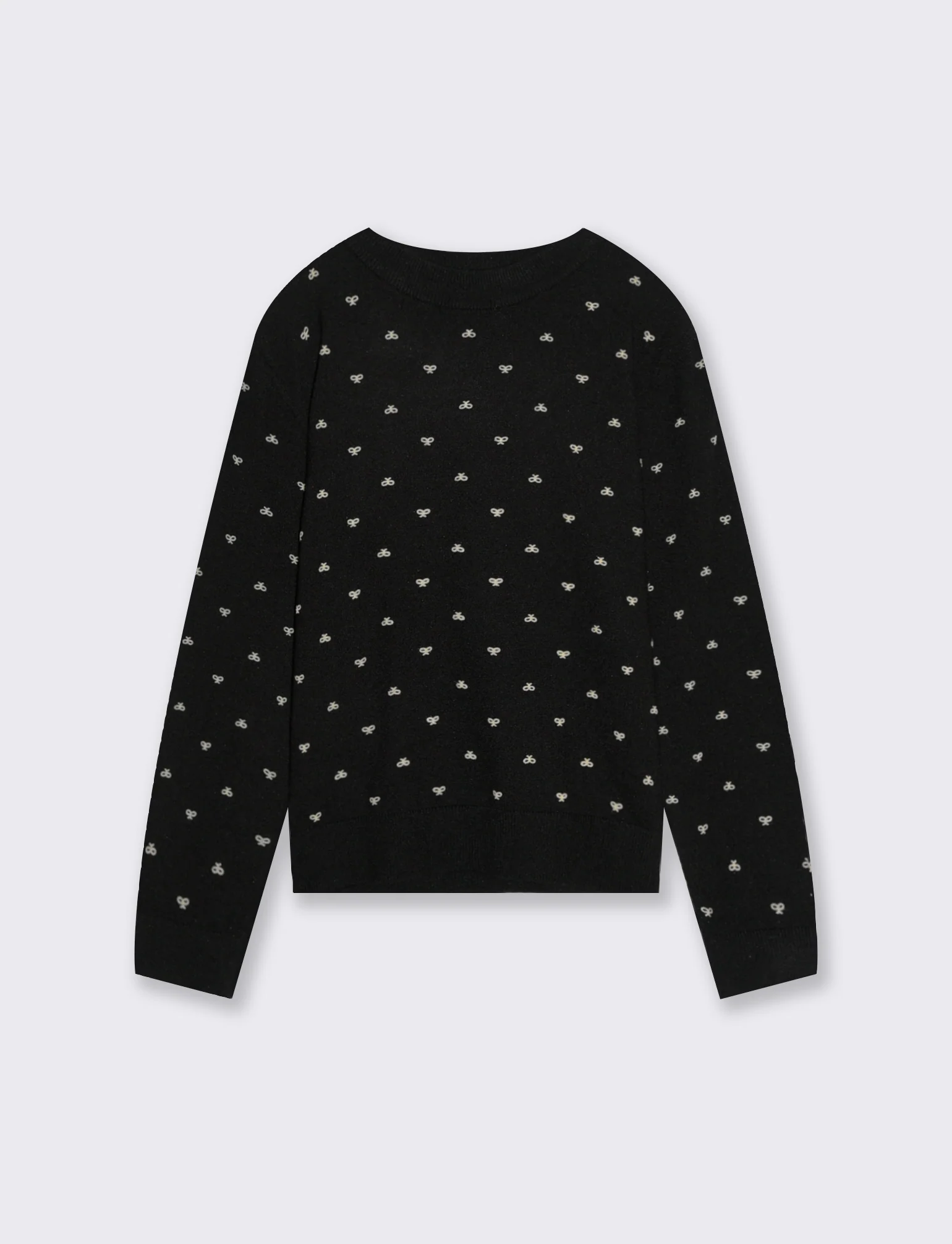 Maglia collo alto con stampa floccata. - Nero - Image 2