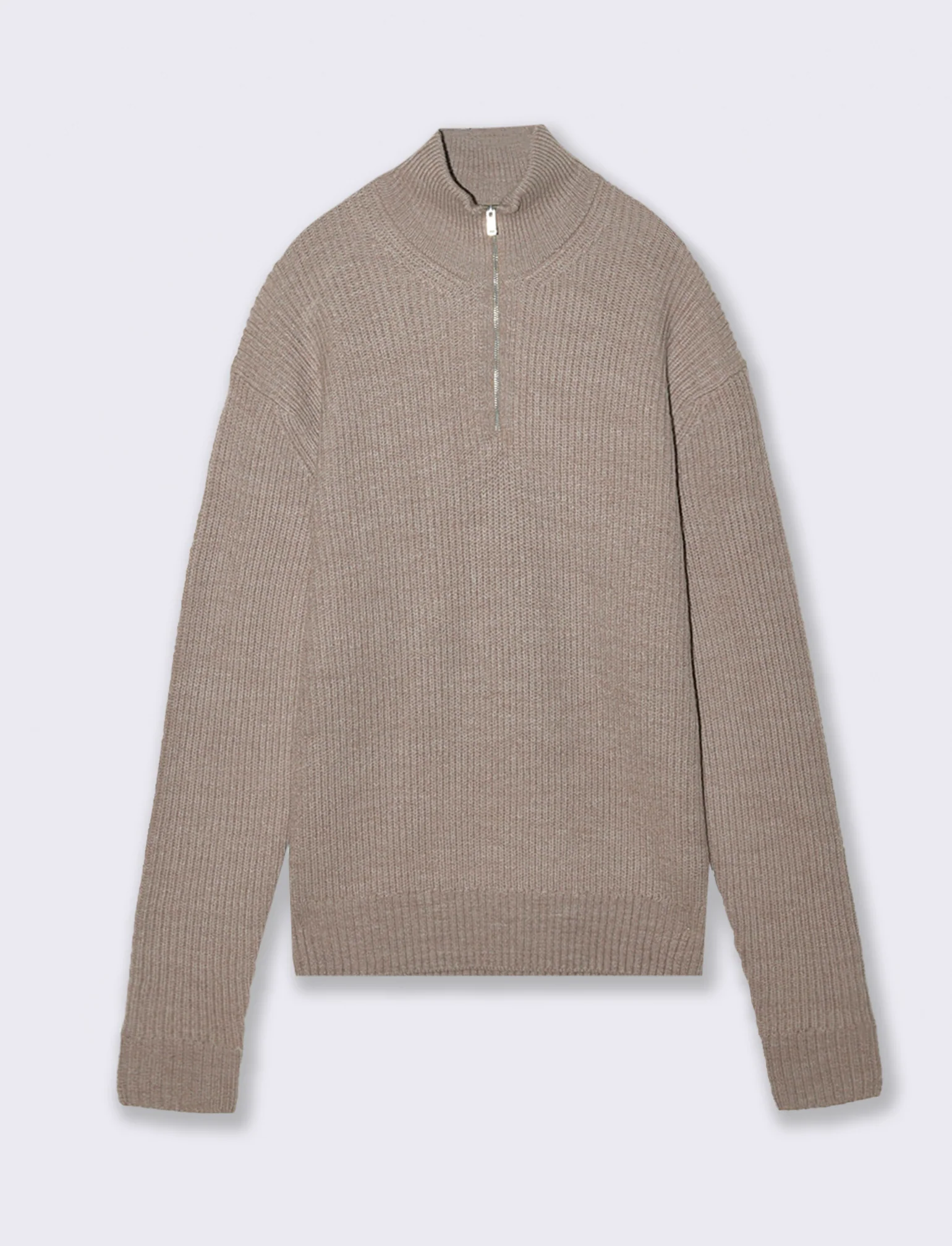 MAGLIA COLLO ALTO E CERNIERA - Beige