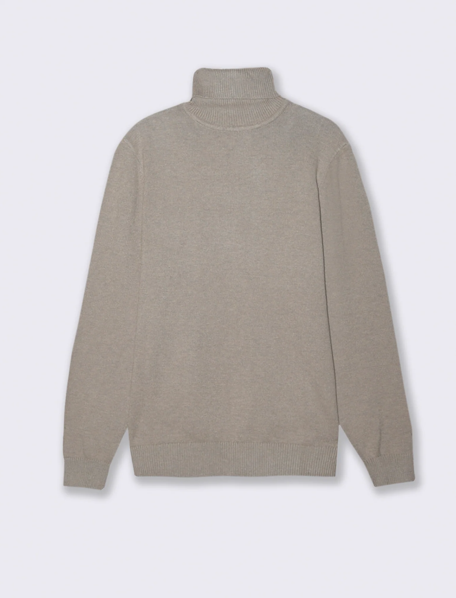 MAGLIA COLLO ALTO FILATO PREMIUM - Tortora melange - Image 4