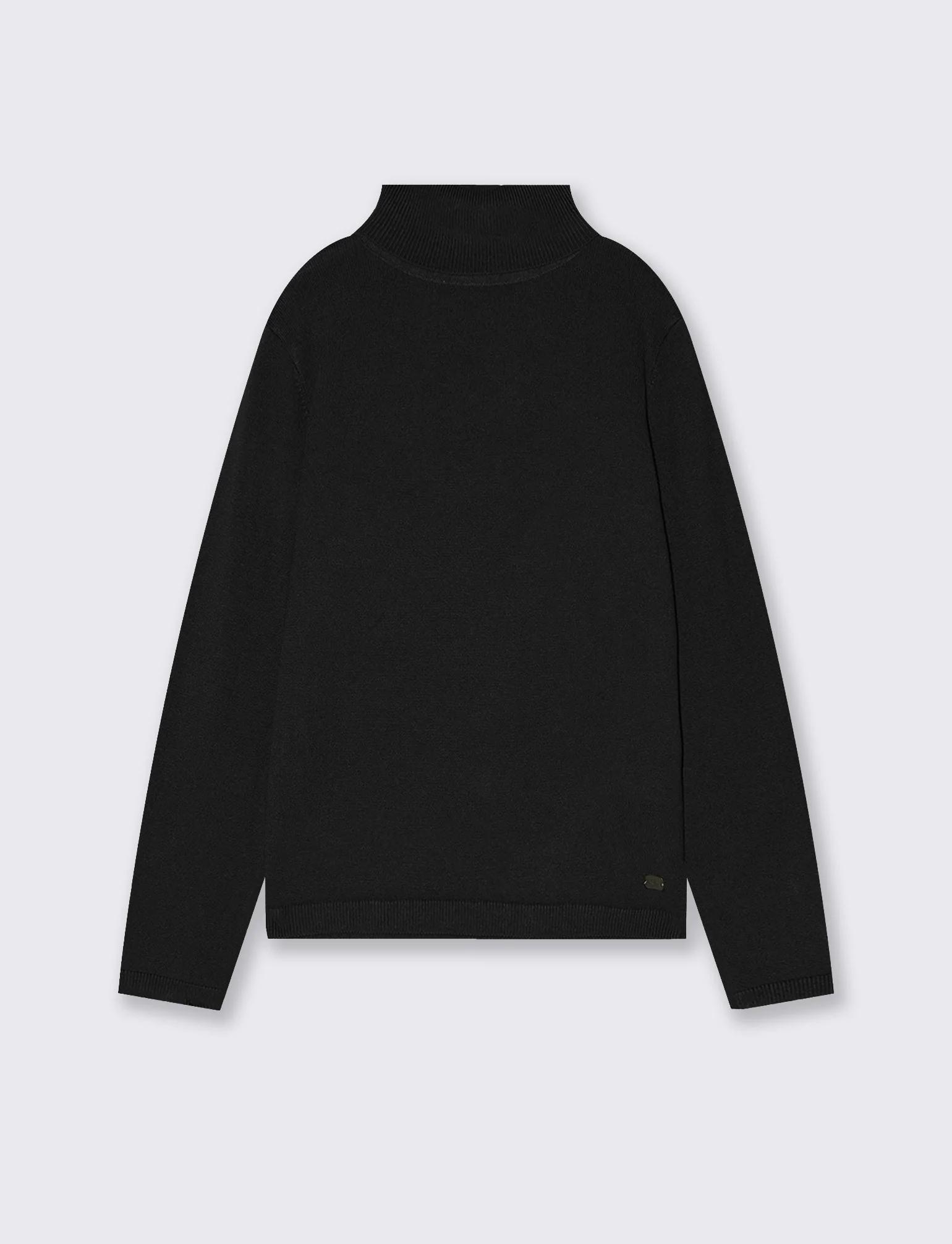 Maglia Collo Alto in Viscosa Nylon - Nero