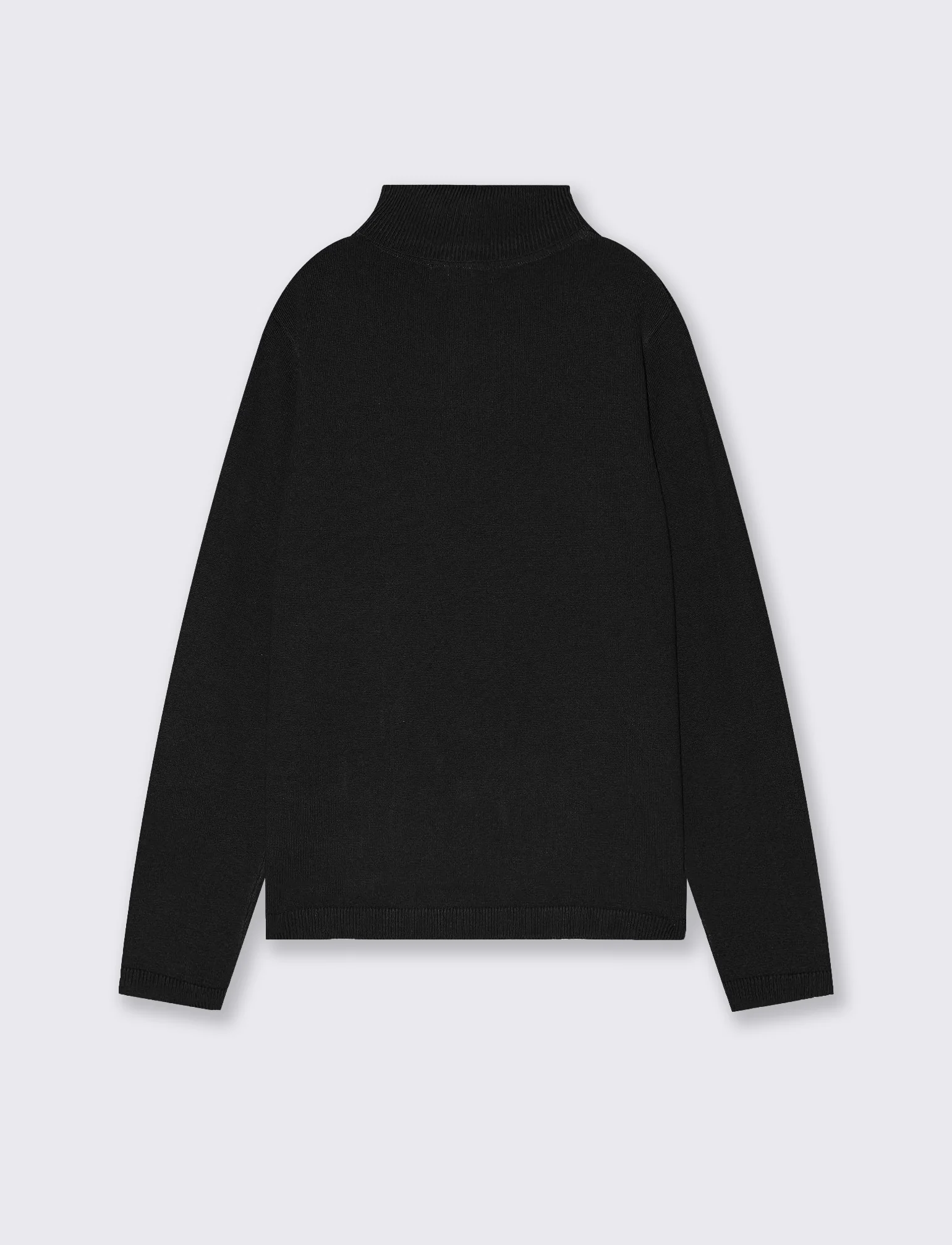 Maglia Collo Alto in Viscosa Nylon - Nero - Image 2