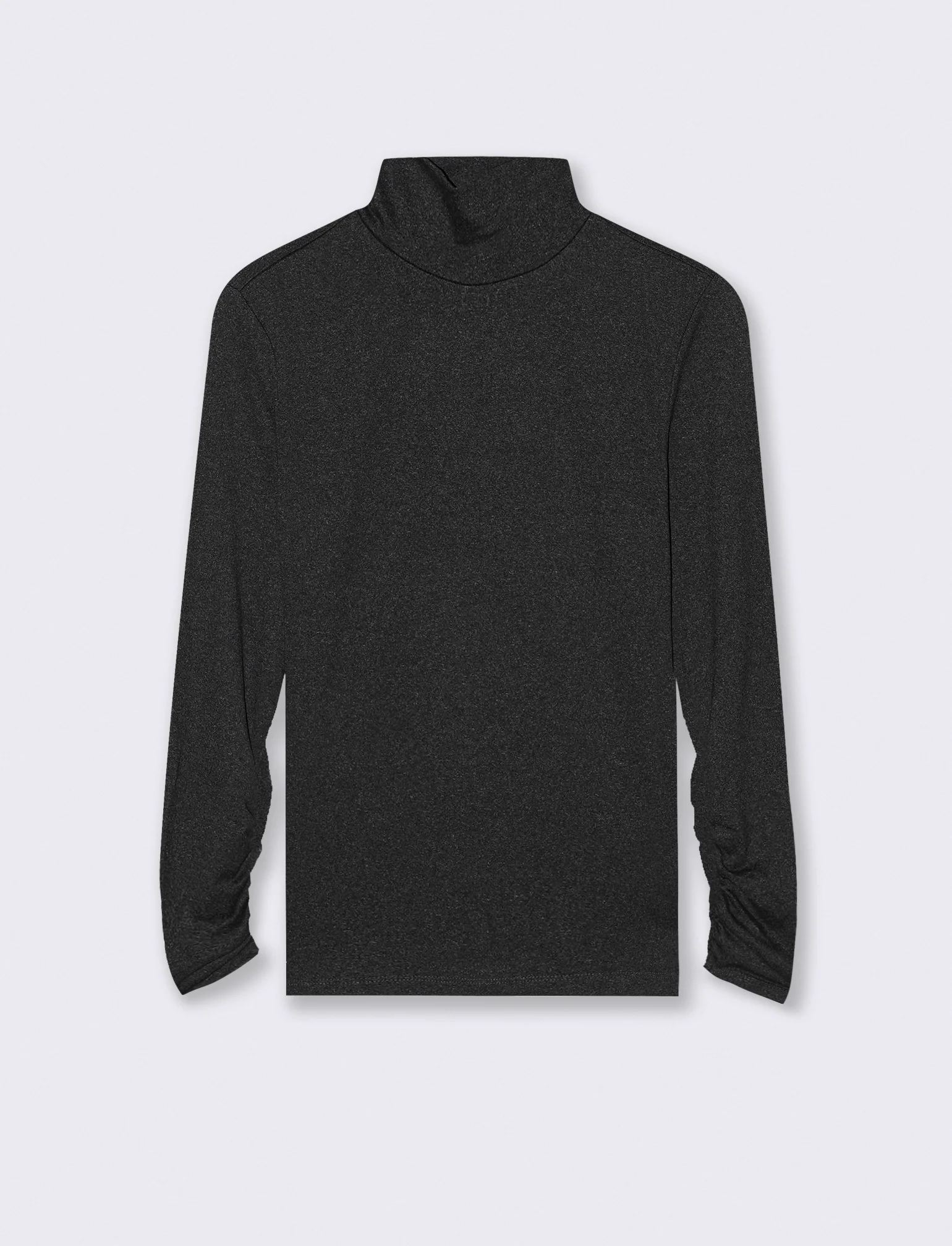 MAGLIA COLLO ALTO MANICA LUNGA  BASIC - Grigio mel.