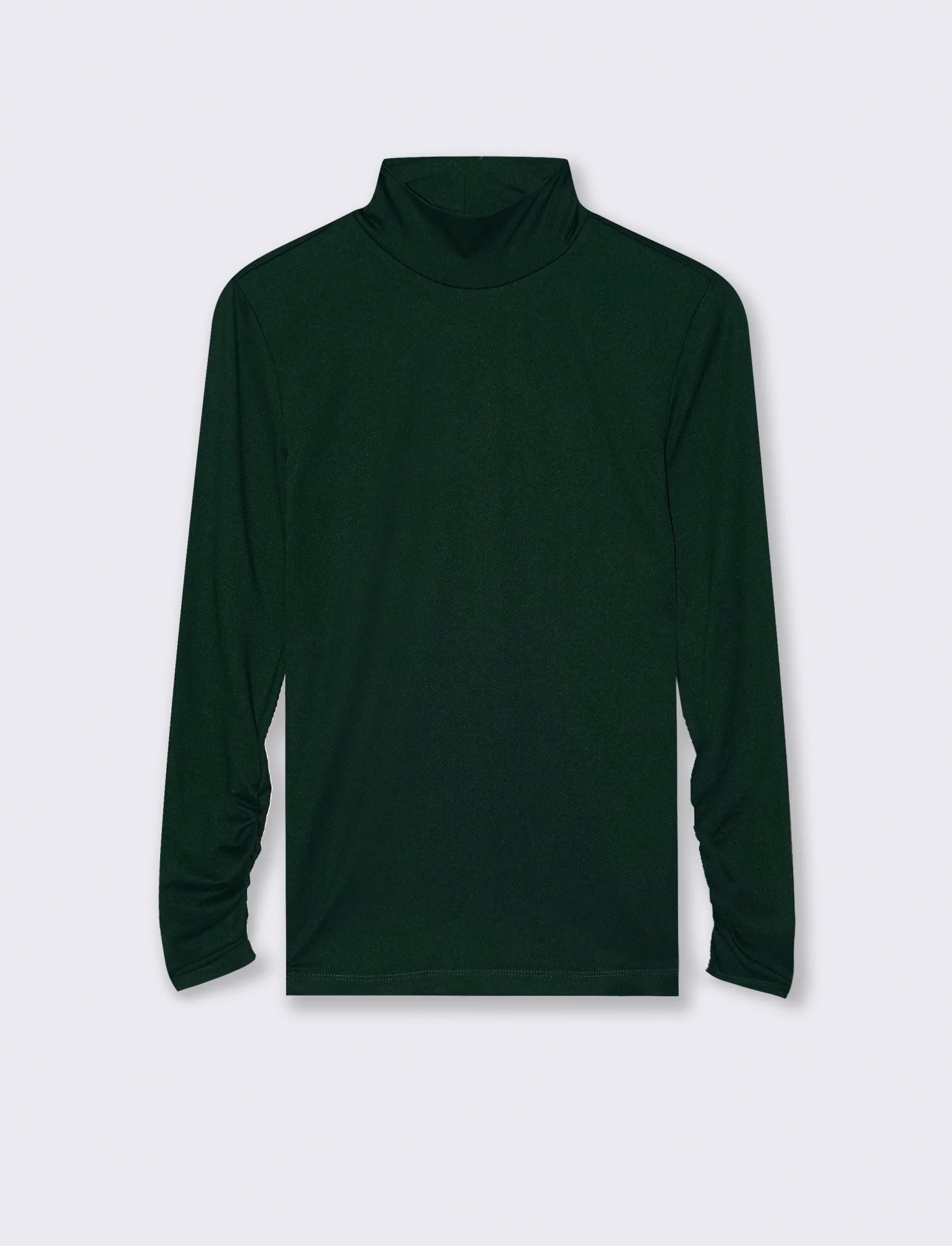 MAGLIA COLLO ALTO MANICA LUNGA  BASIC - Verde bosco
