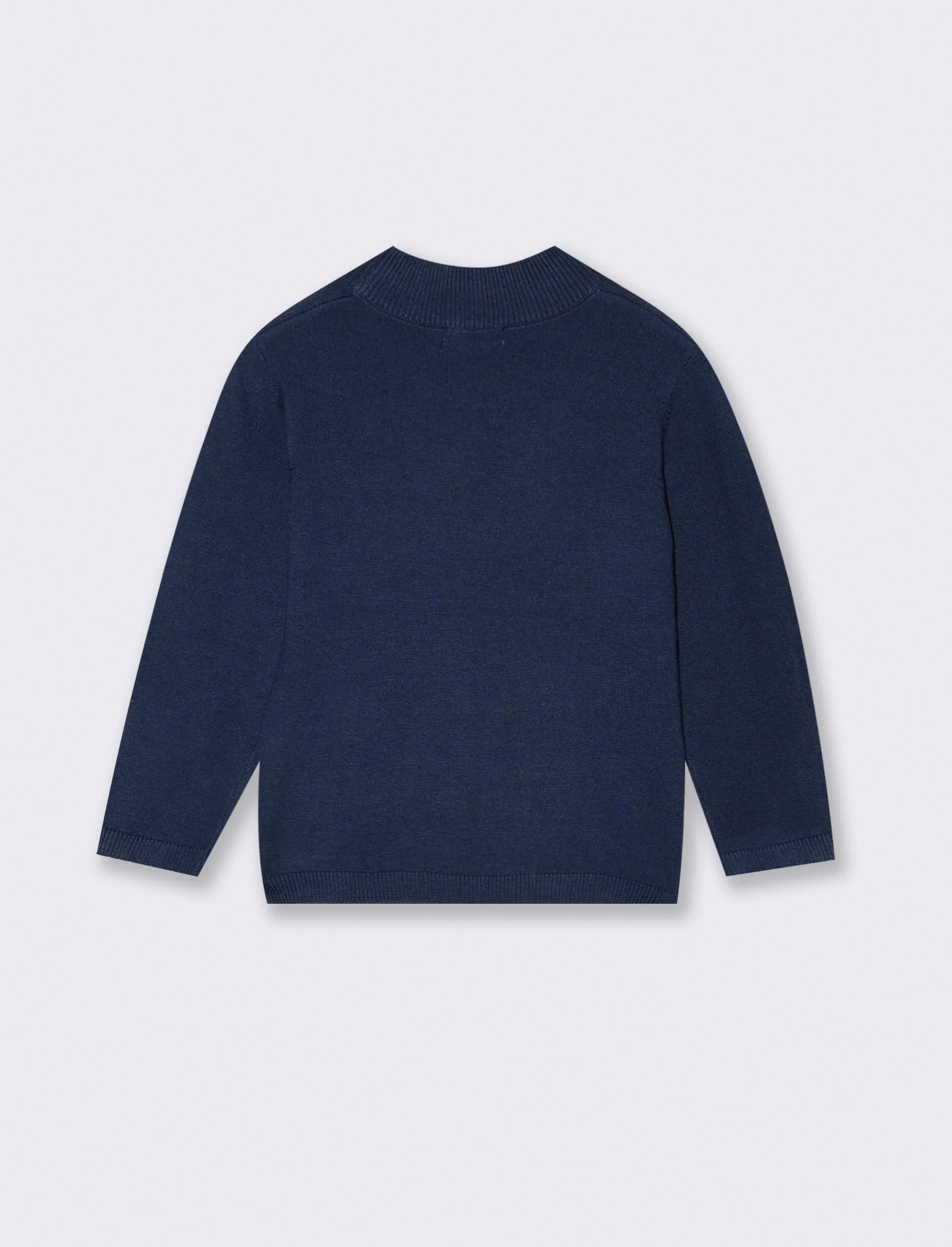 Maglia collo alto tinta unita casual - Blu - Image 2