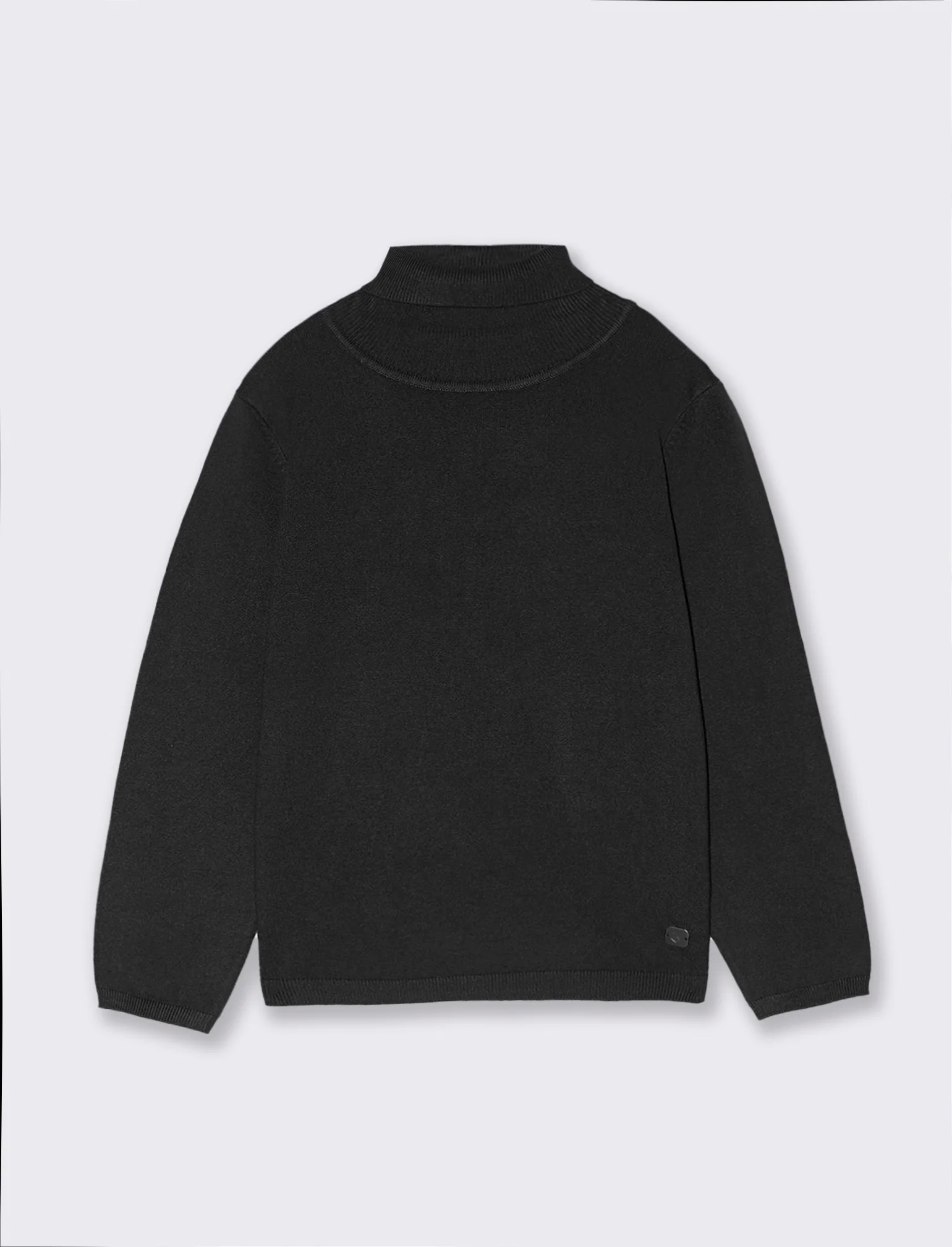 MAGLIA COLLO ALTO viscosa nylon - Nero