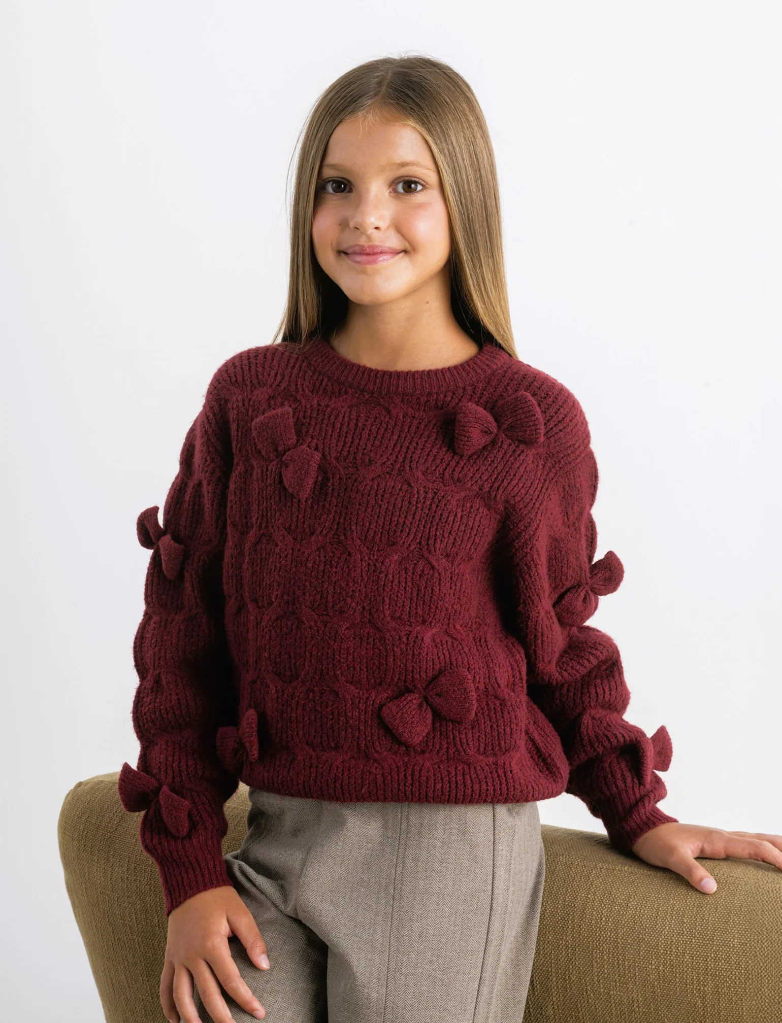 Maglia con fiocchi - Bordeaux - Image 4