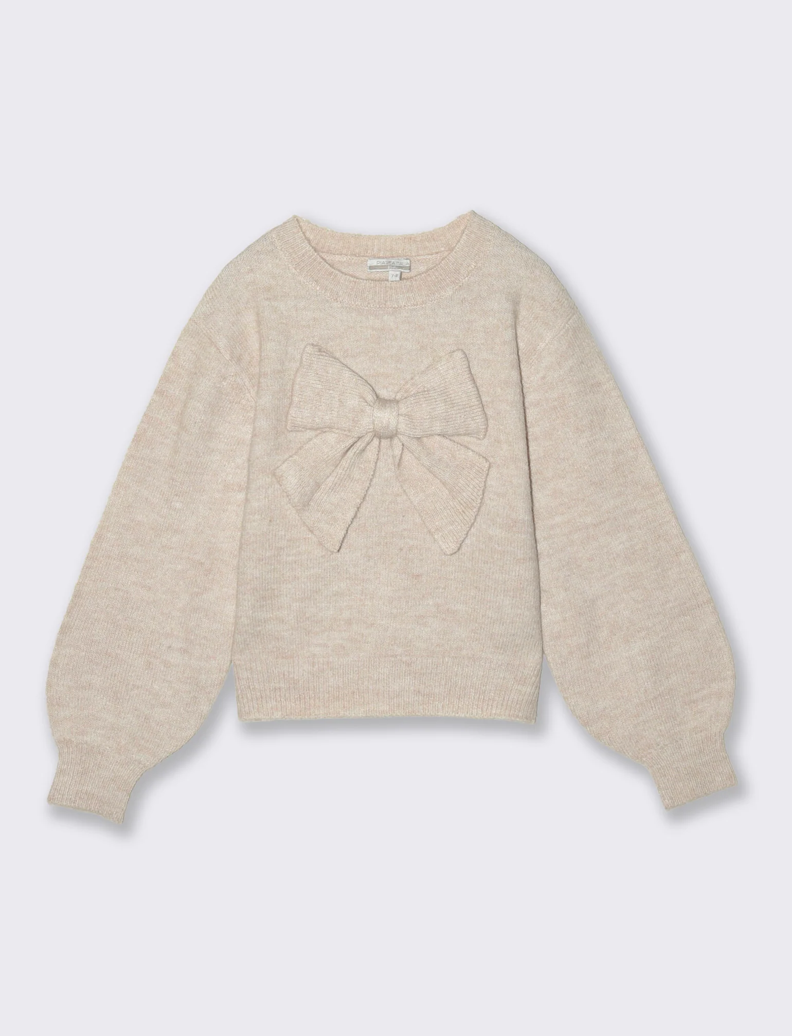 Maglia con fiocco - Beige