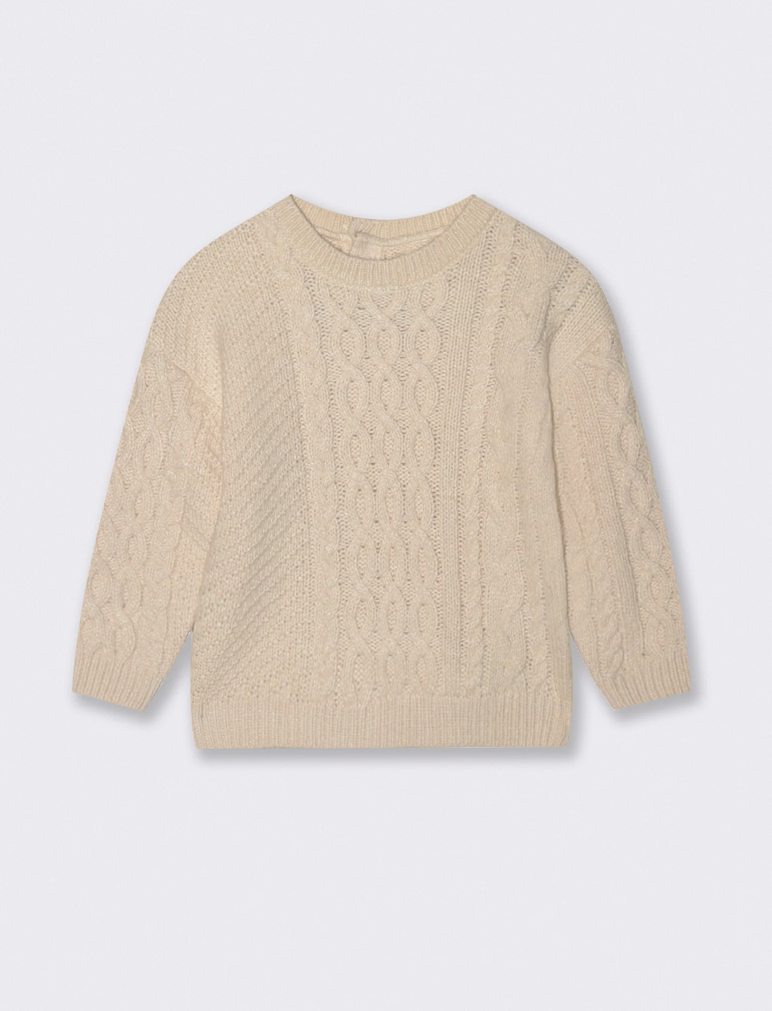 Maglia con lavorazione a trecce - Beige