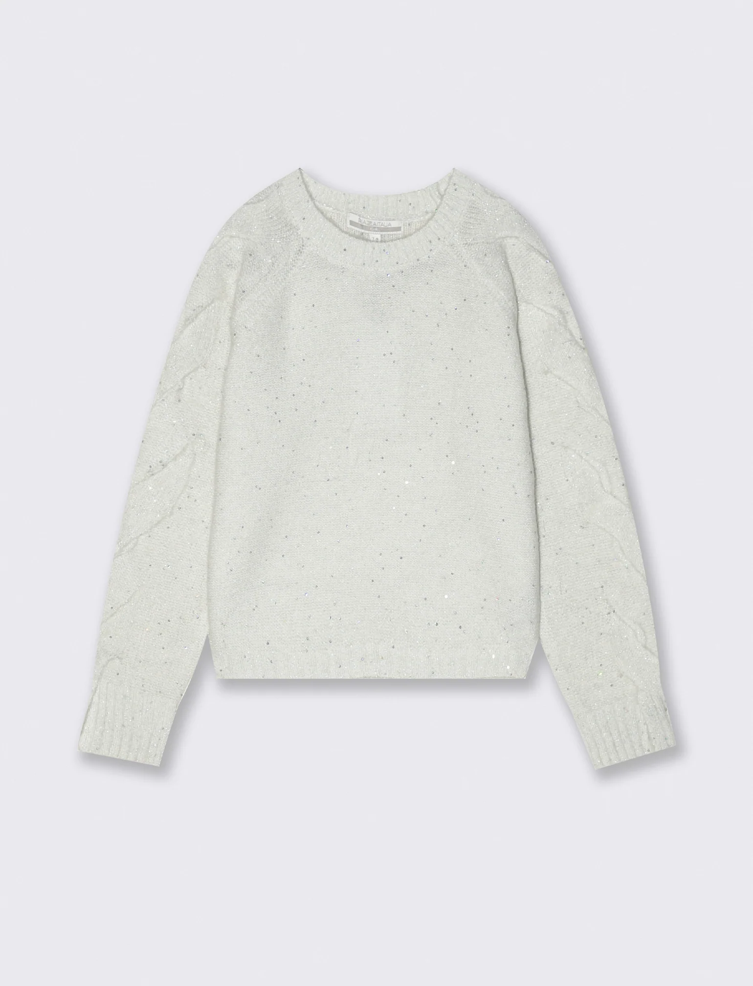 Maglia con micropaillettes - Bianco sporco - Image 2