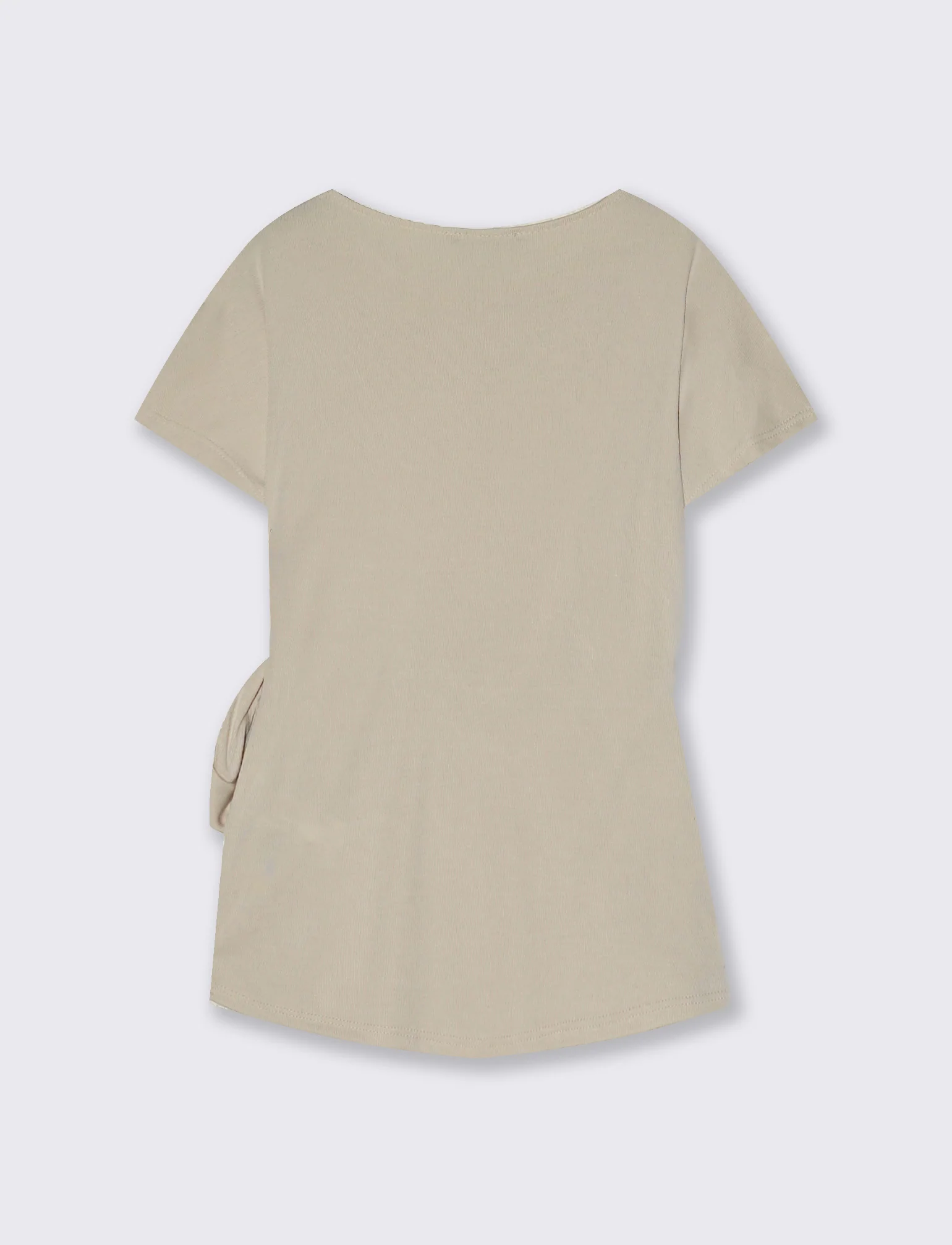 Maglia con nodo e vestibilità comoda - Beige - Image 2