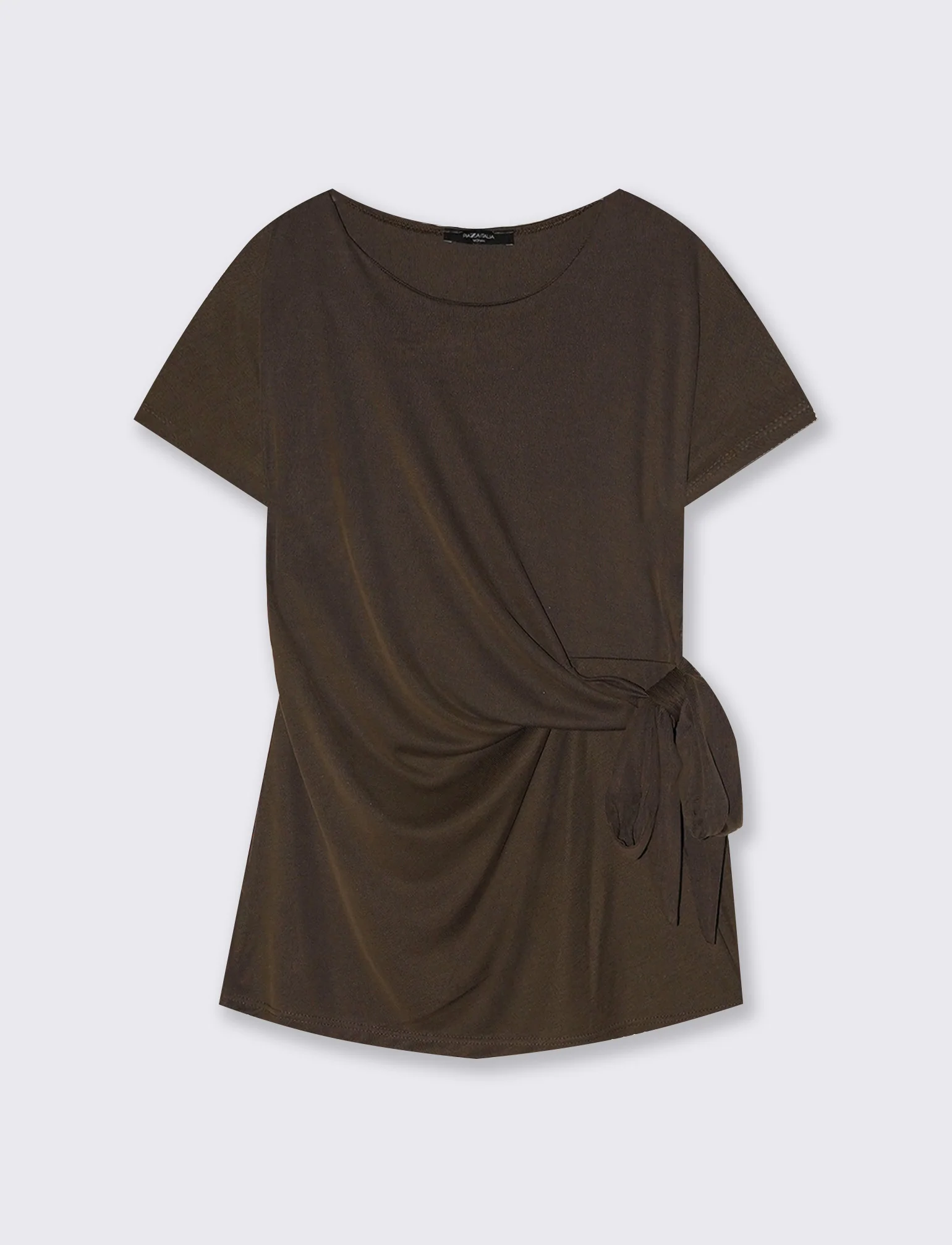 Maglia con nodo e vestibilità comoda - Moro