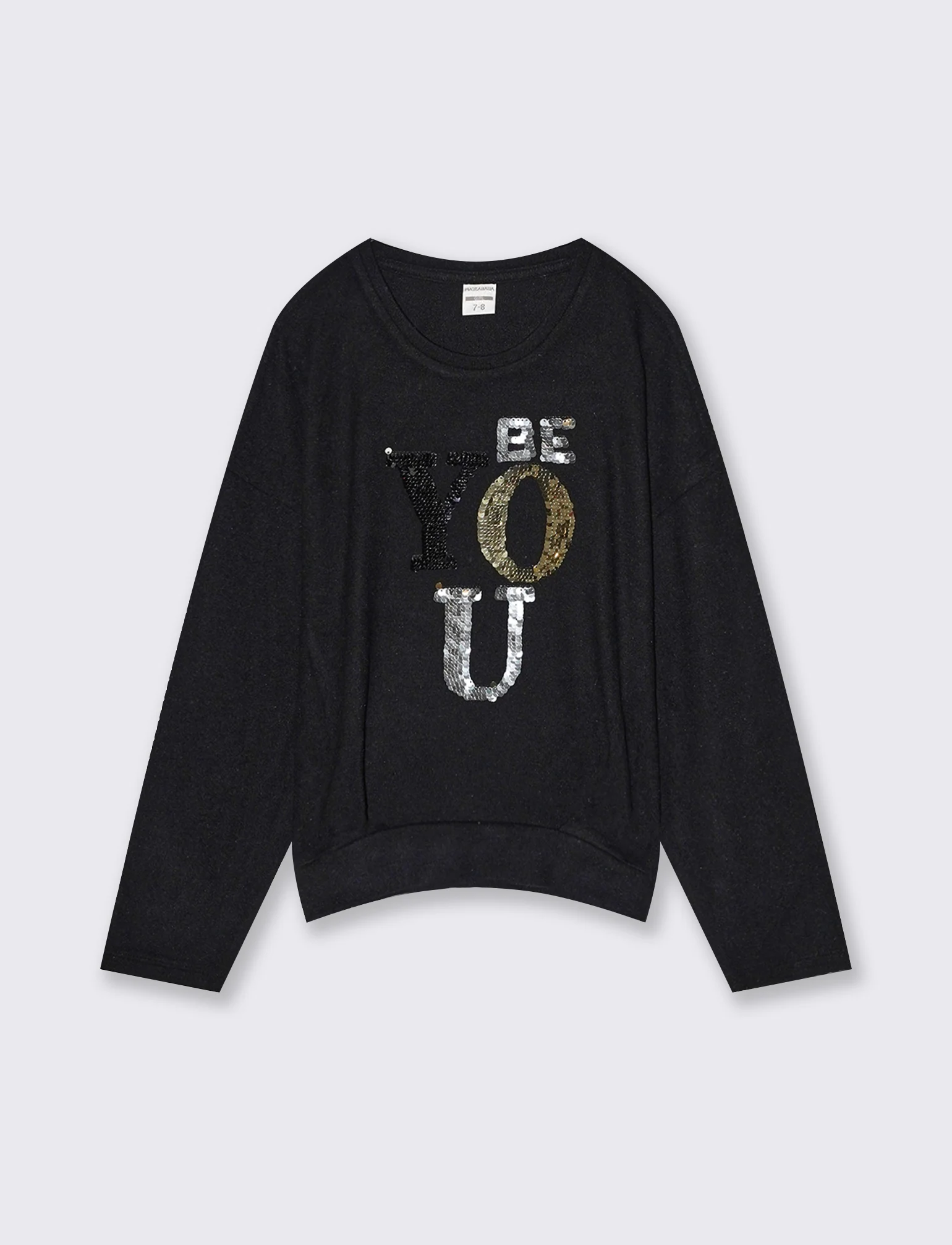 Maglia con paillettes reversibili - Nero - Image 2