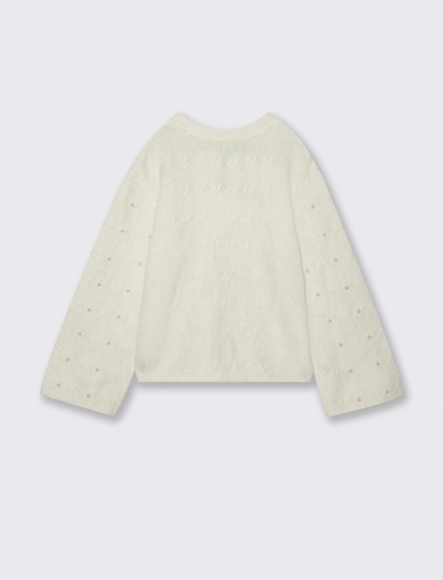 Maglia con perle - Bianco sporco - Image 2