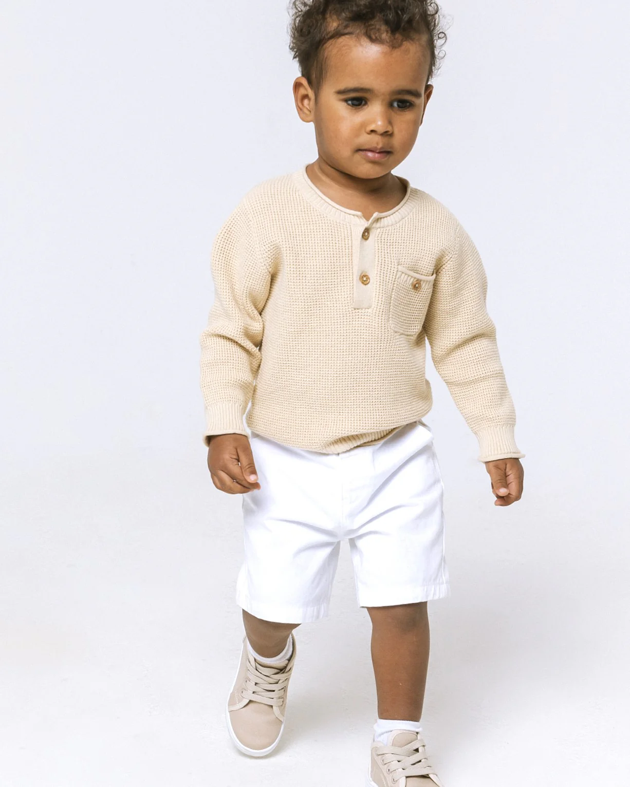 Maglia con taschino da neonato - Beige - Image 2