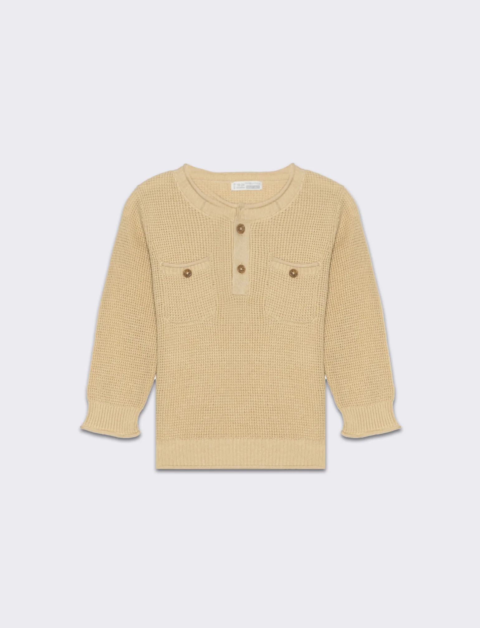 Maglia con taschino da neonato - Beige - Image 3
