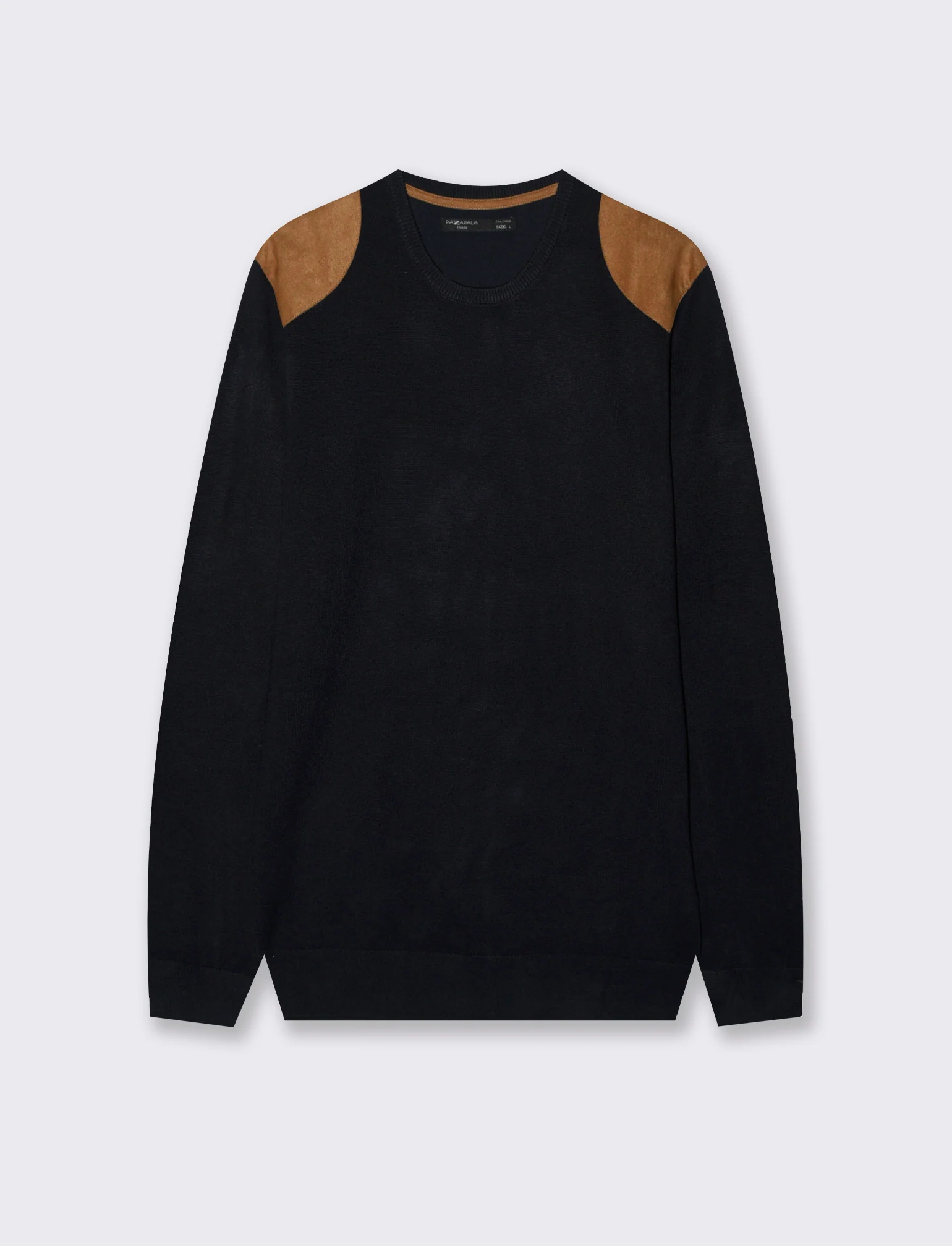 MAGLIA CON TOPPE EFFETTO SUEDE - Blu - Image 2