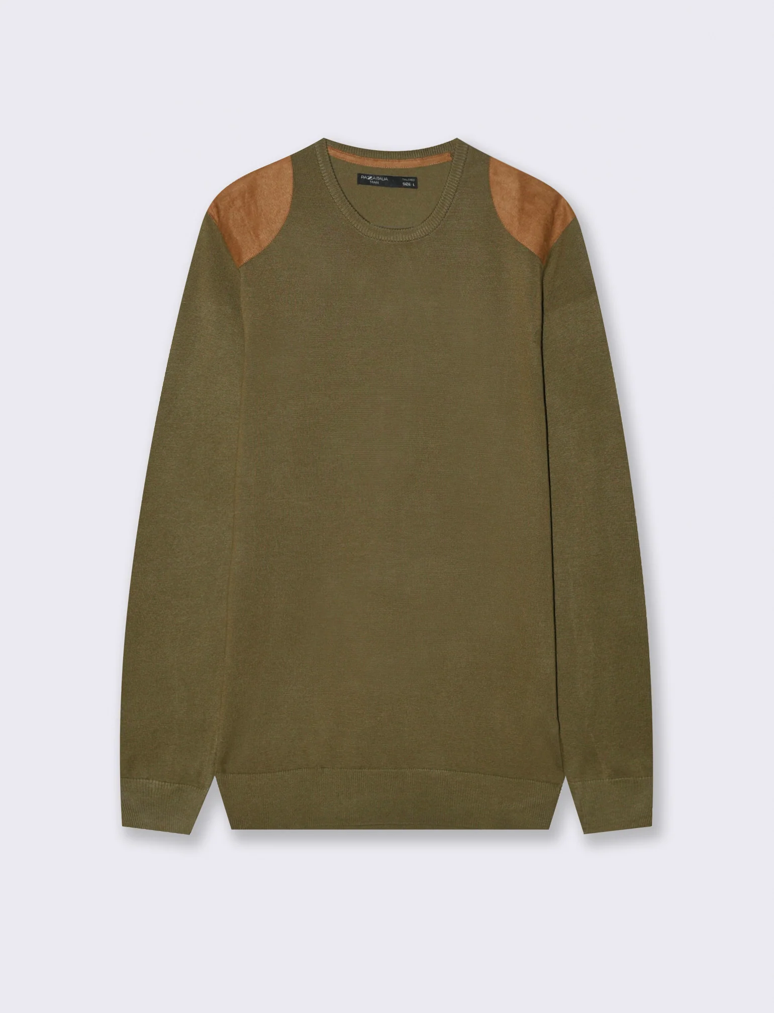 MAGLIA CON TOPPE EFFETTO SUEDE - Verde oliva - Image 2