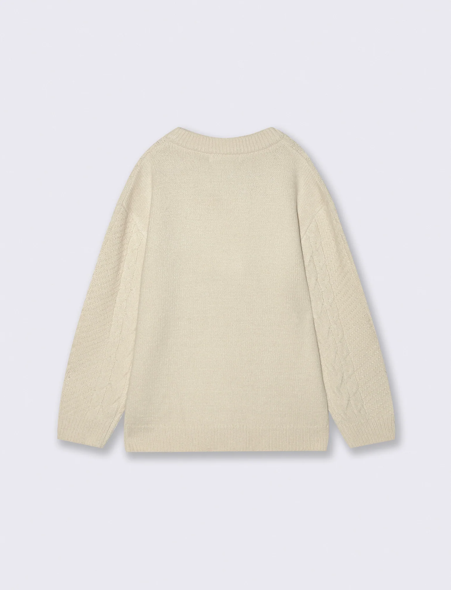 MAGLIA CON TRECCE - Beige - Image 3