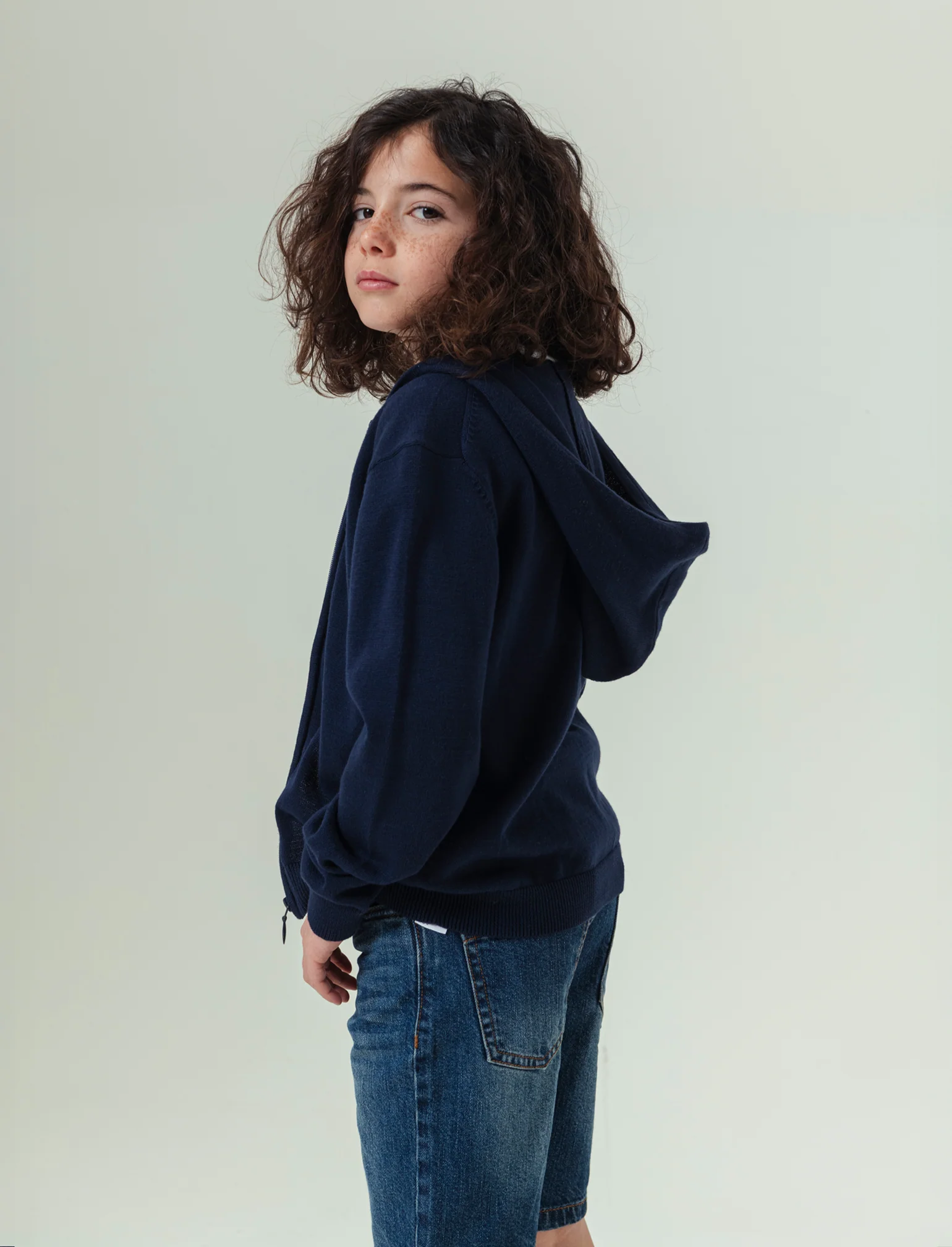 Maglia con zip e cappuccio da bambino - Blu - Image 2